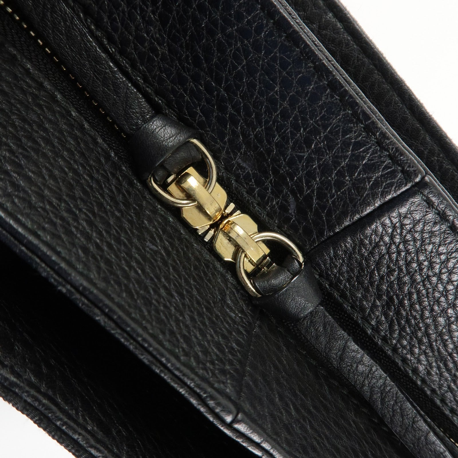 BVLGARI Logo Mania Canvas Leather Tote Bag Black Gold Hardware Used