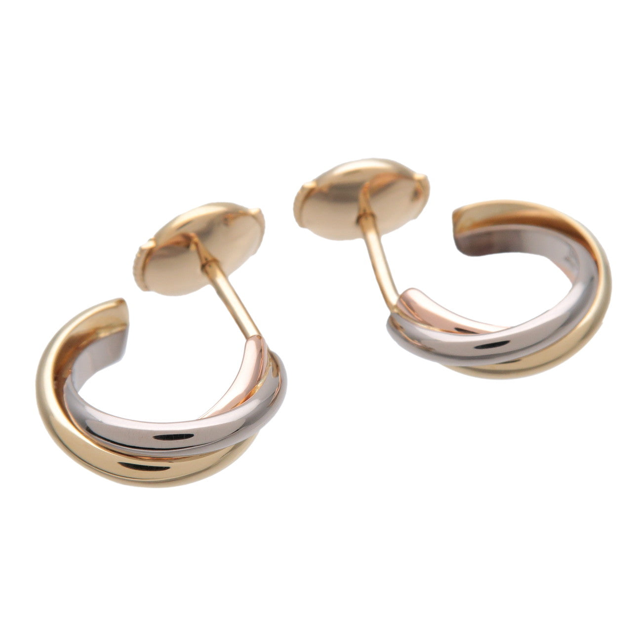 Cartier Trinity Mini Earrings 750 White Gold Rose Gold Yellow Gold