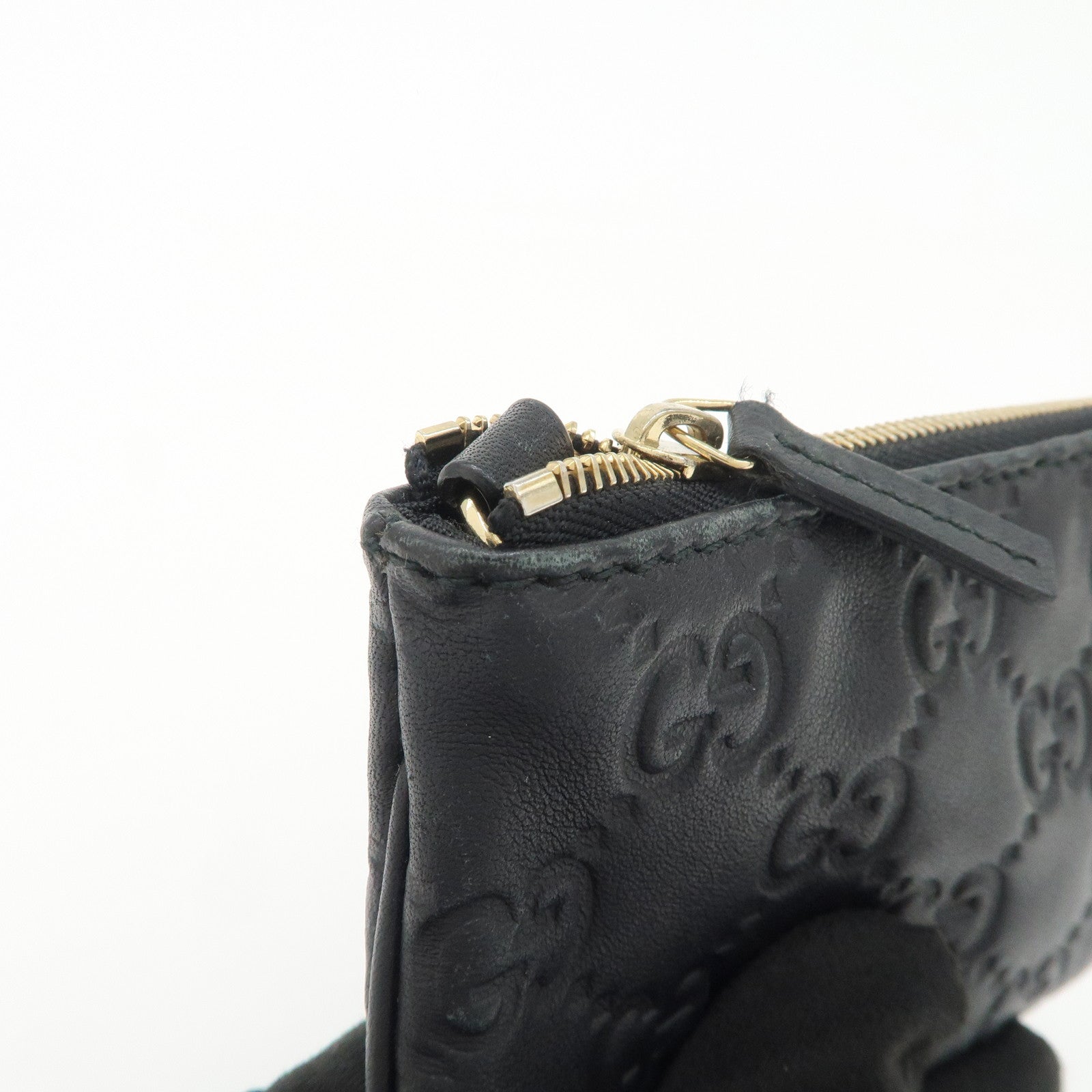 GUCCI Guccissima Leather Coin Case Key Case Black 233183