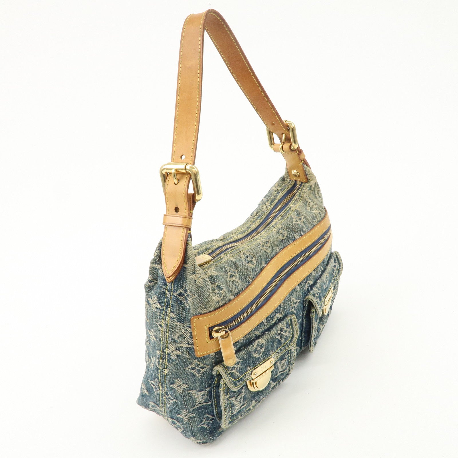 Louis Vuitton Monogram Denim Baggy PM 2Way Bag Shoulder Bag M95049 Used