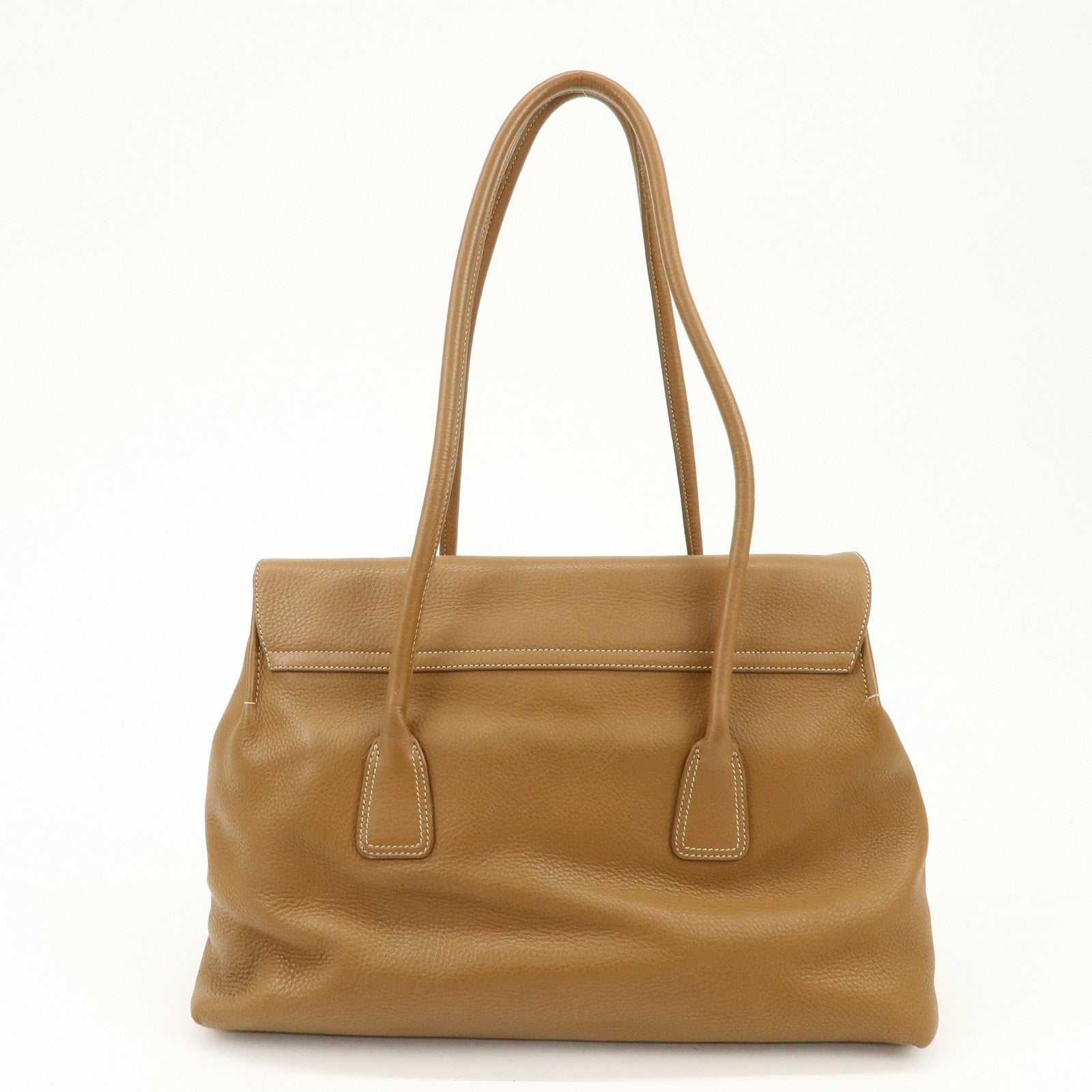JIL SANDER Logo Leather Tote Bag Shoulder Bag Camel