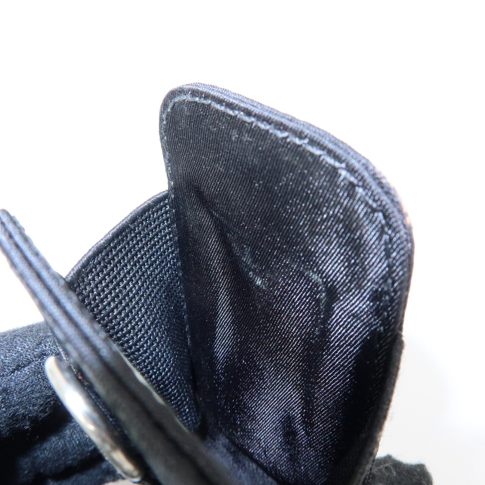 PRADA Triangle Logo Set of 4 Metal Key Case Bag Charm Black Gold