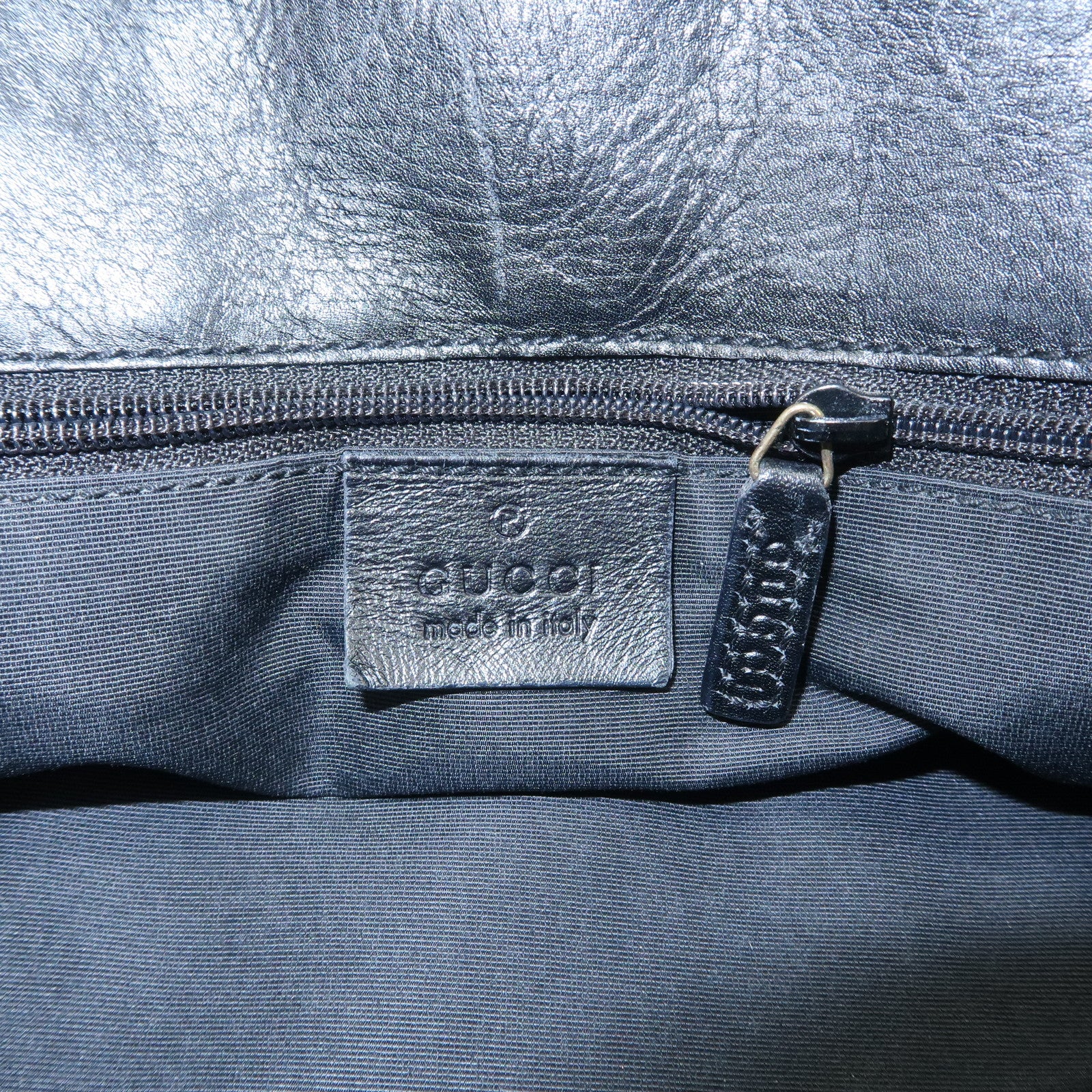 GUCCI GG Canvas Leather Shoulder Bag Hand Bag Black 90665 Used