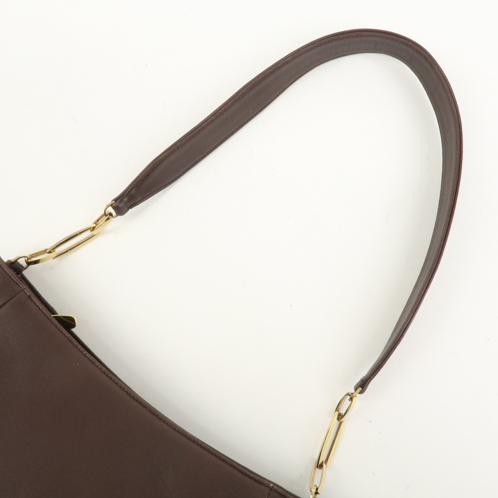 LOEWE Anagram Lamb Skin Shoulder Bag Hand Bag Brown