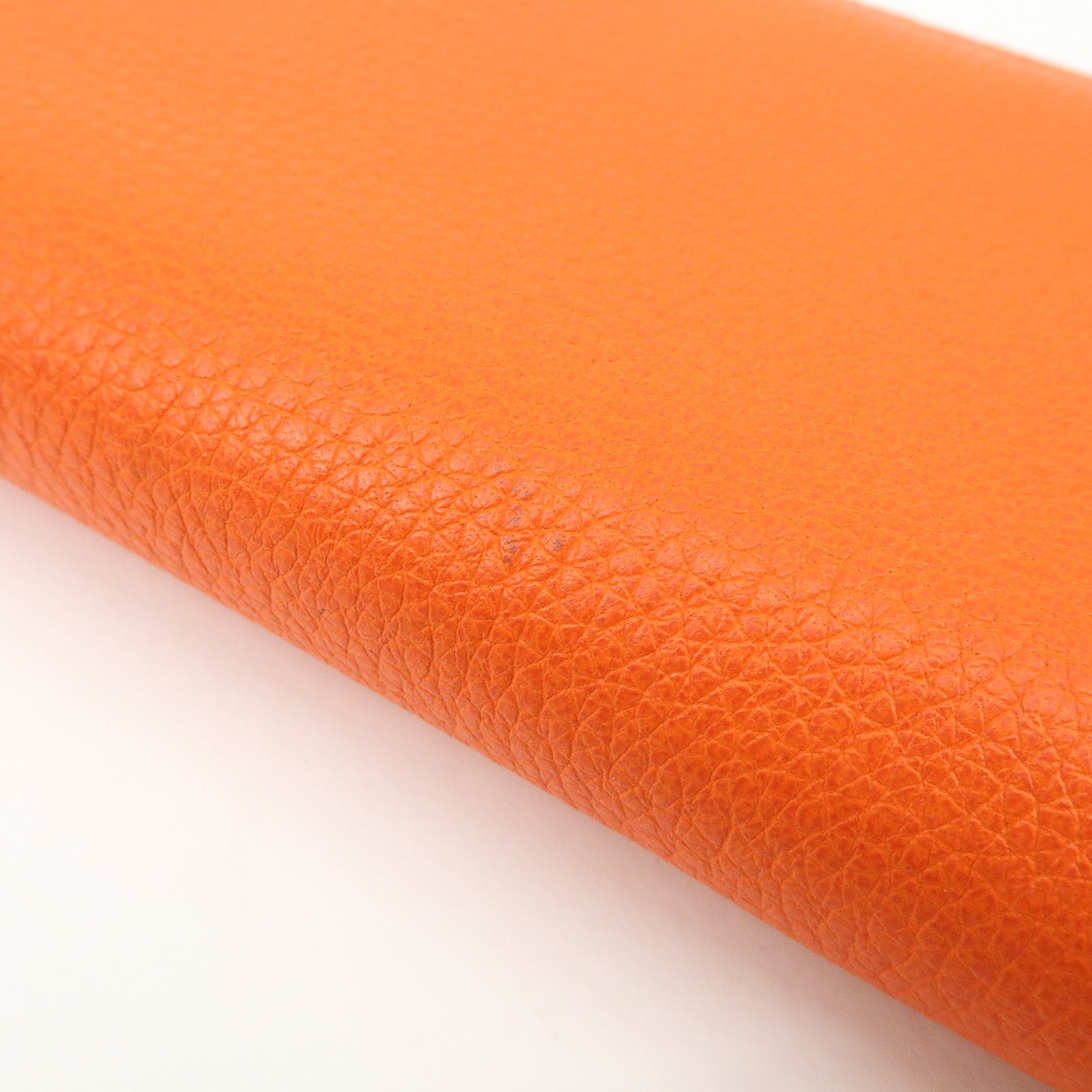 GUCCI Logo Leather Round Zippy Long Wallet Orange 658691
