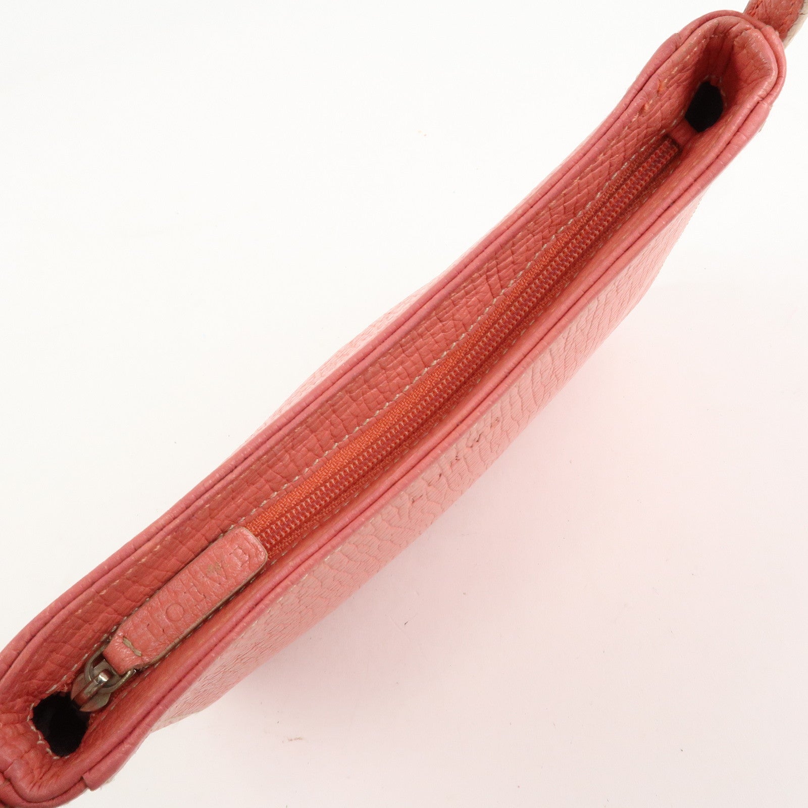 LOEWE Leather Shoulder Bag Hand Bag Pink Silver Hardware