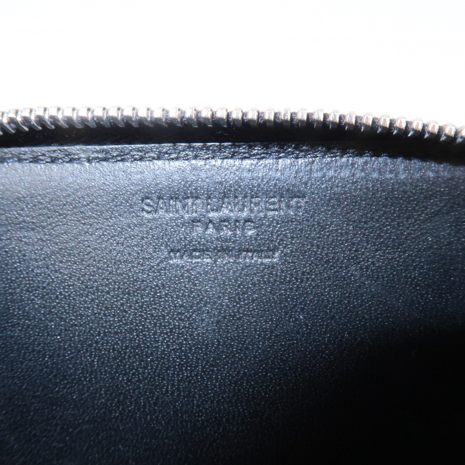 SAINT LAURENT PARIS Leather Coin Case Coin Wallet Black 506522