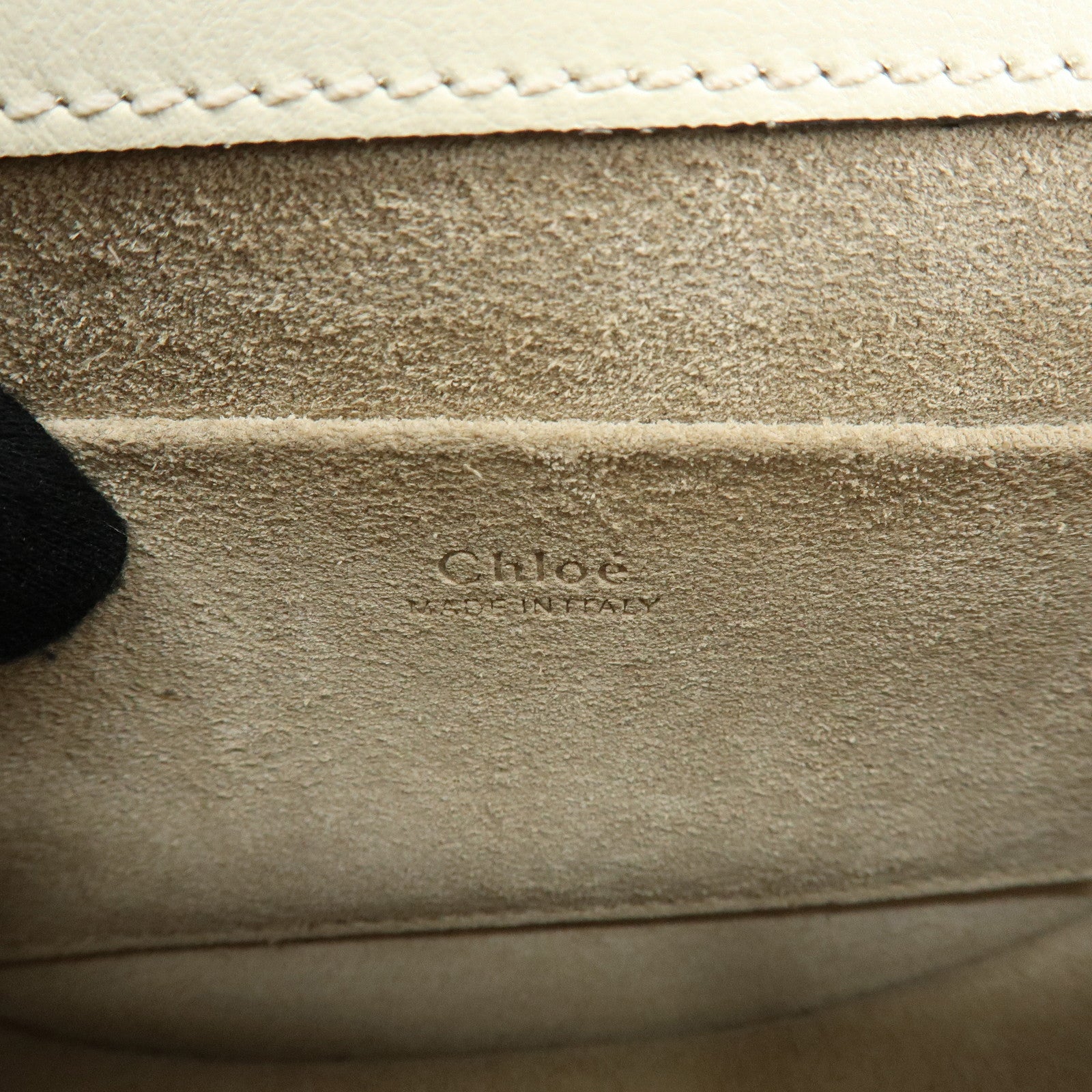 Chloe Nile Leather Suede 2Way Hand Bag Shoulder Bag White