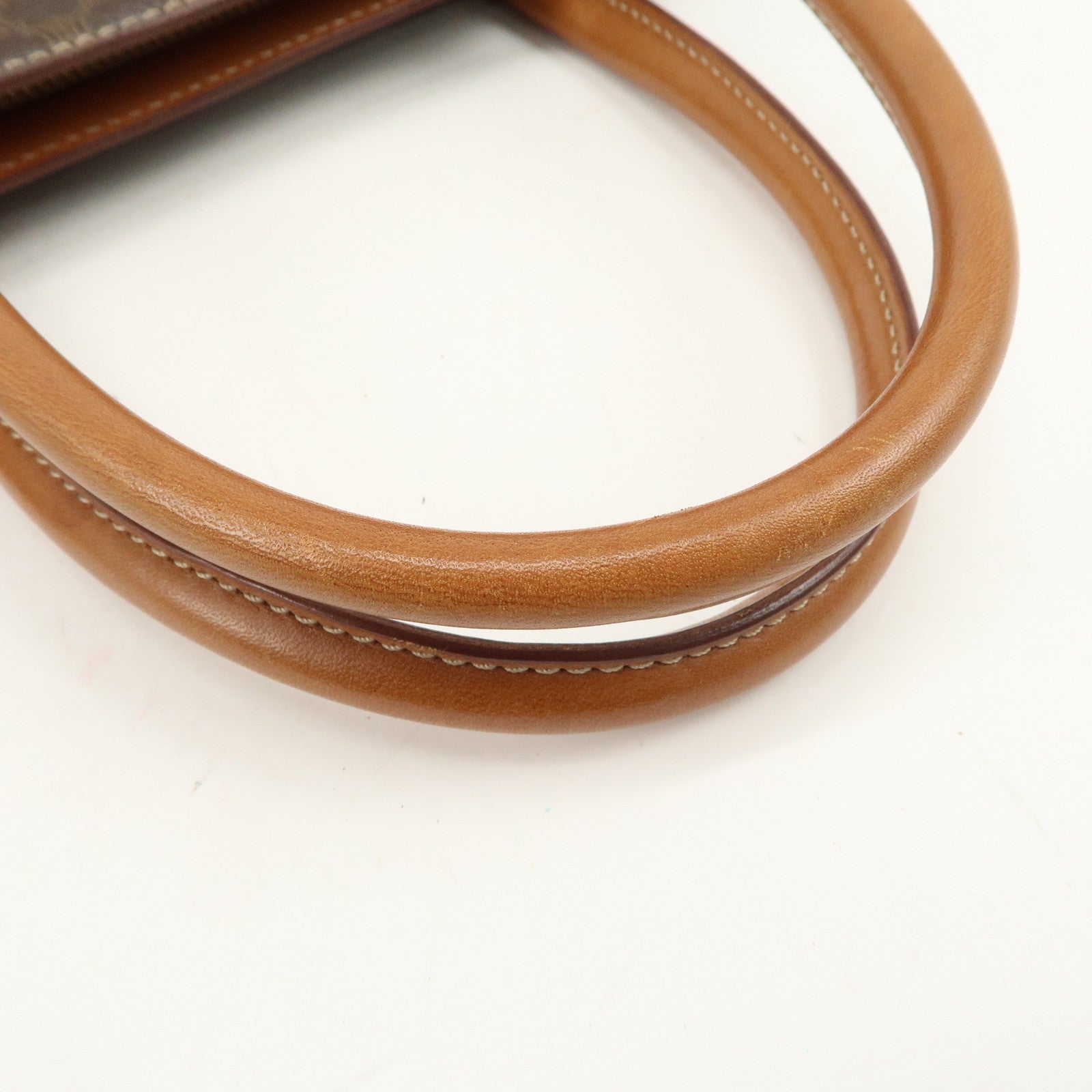 CELINE Macadam PVC Leather Tote Bag Hand Bag Brown