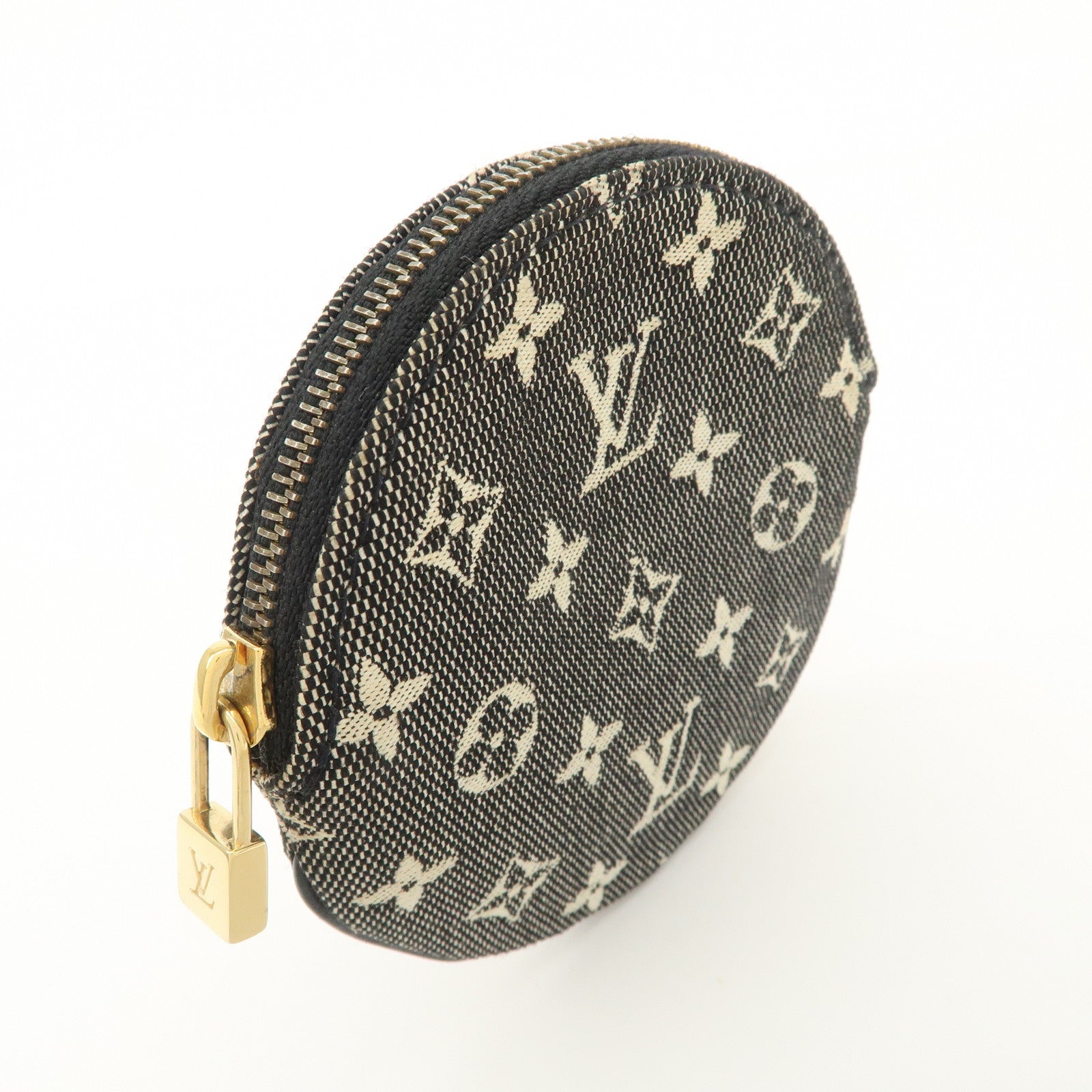 Louis Vuitton Monogram Mini Lin Porte Monnaie Round Coin Case M92453 Used