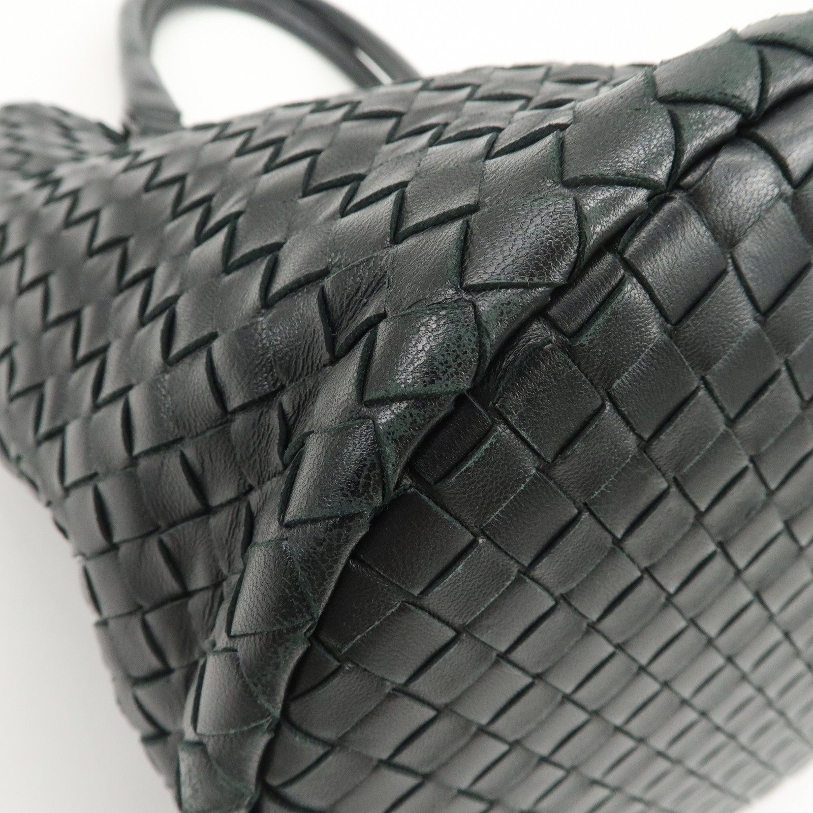 BOTTEGA VENETA Intrecciato Leather Tote Bag Hand Bag Black 225166