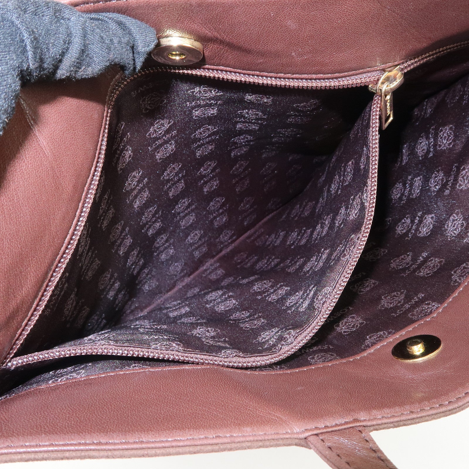 LOEWE Anagram Suede Tote Bag Hand Bag Brown