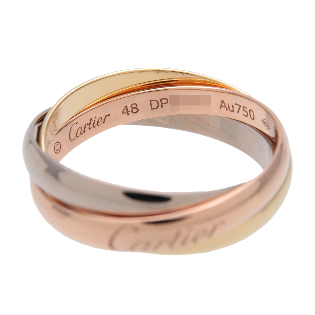 Cartier Trinity Ring SM #48 K18 750YG/WG/PG # US5 EU48