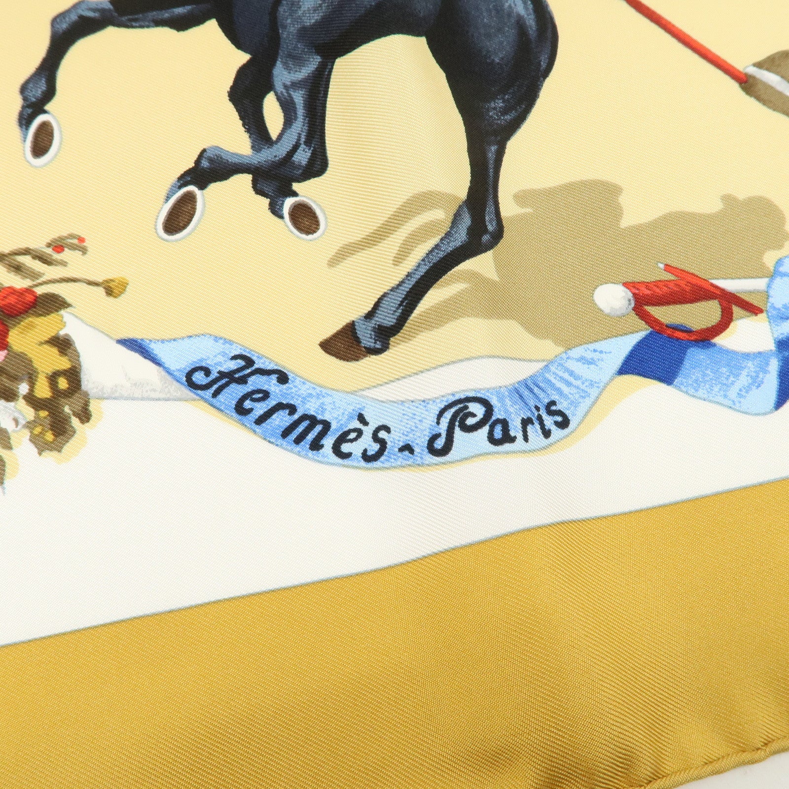 HERMES Carre 90 Silk 100% Scarf Plaza de Toros Bullring Gold Beige