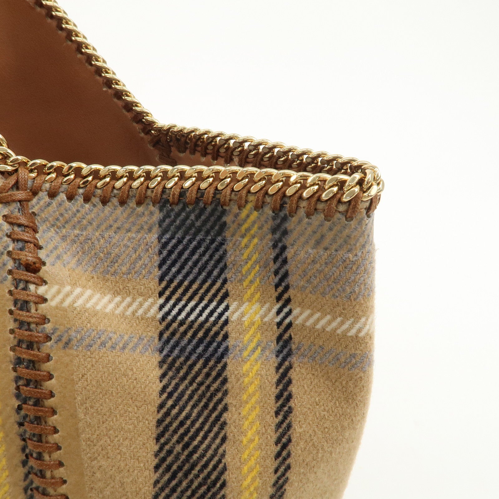 STELLA MCCARTNEY Falabella 2Way Hand Bag Shoulder Bag Plaid
