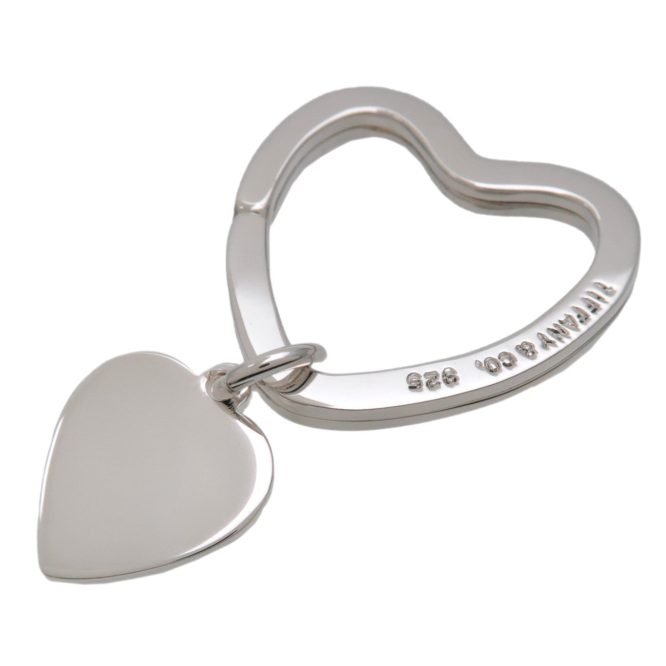 Tiffany & Co Heart Tag Key Ring Key Chain Bag Charm SV925 Silver