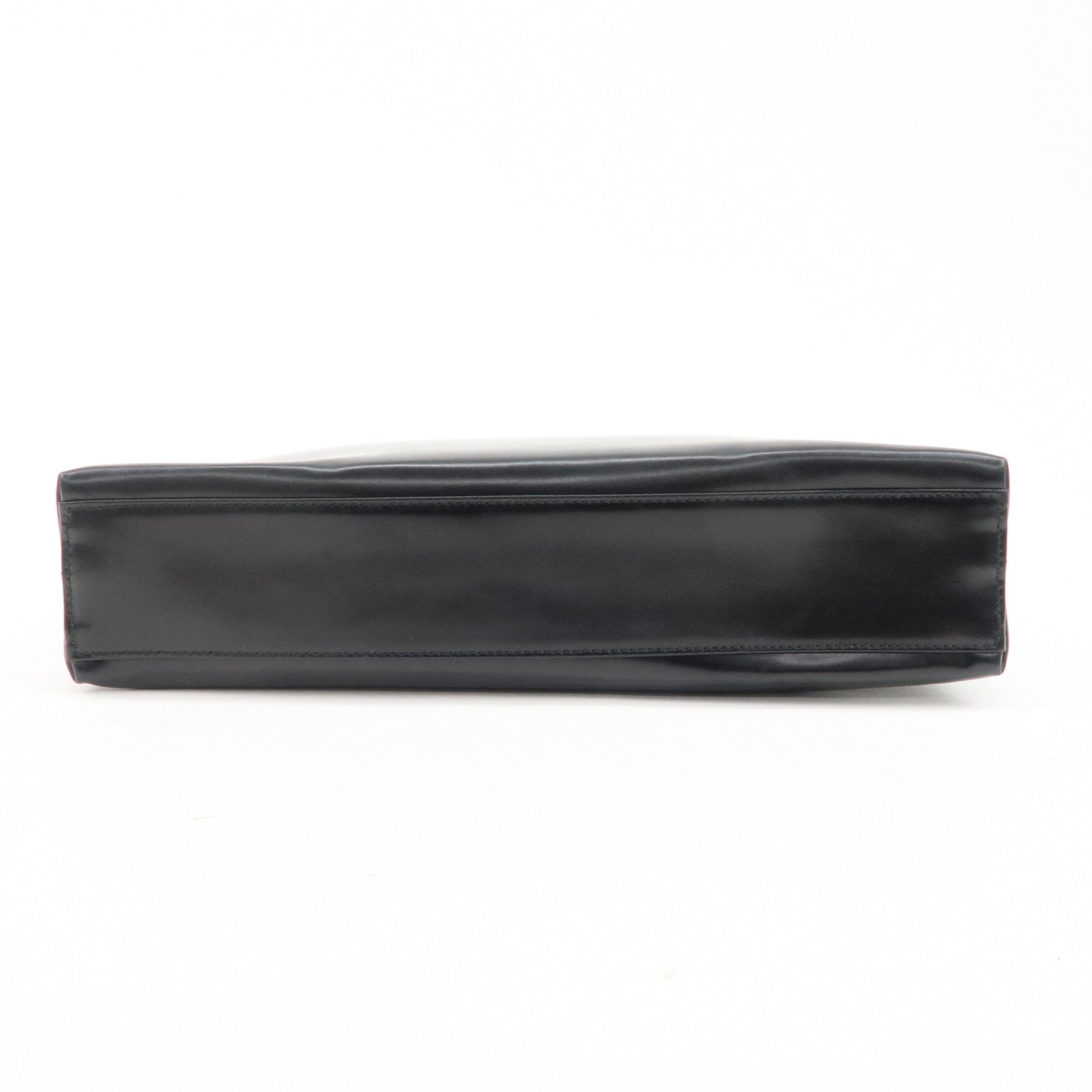 Ferragamo Gancini Leather Shoulder Bag Hand Bag Black Gold HDW