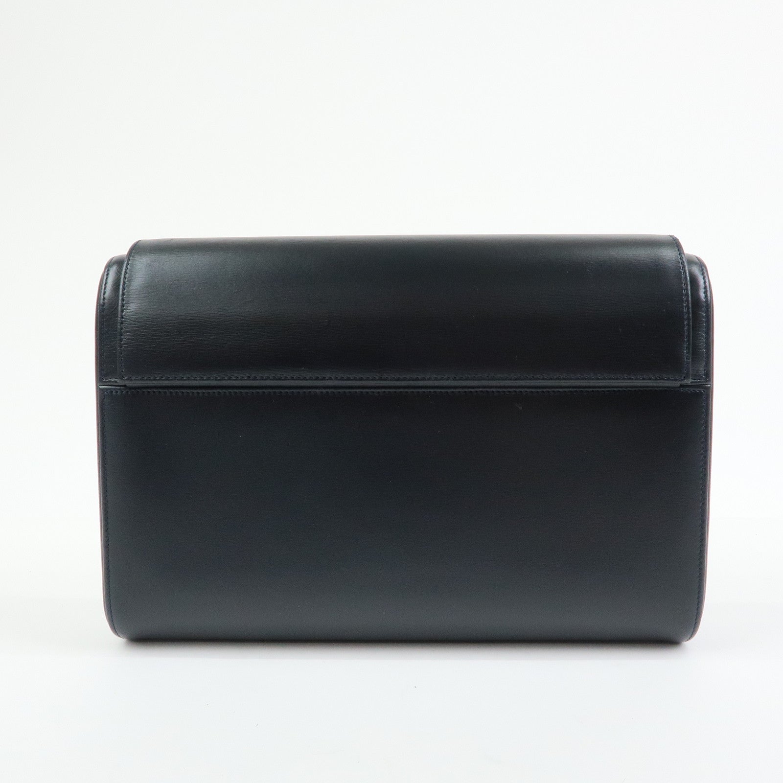 Cartier Sapphire Line Leather Clutch Bag Flat Pouch Dark Navy