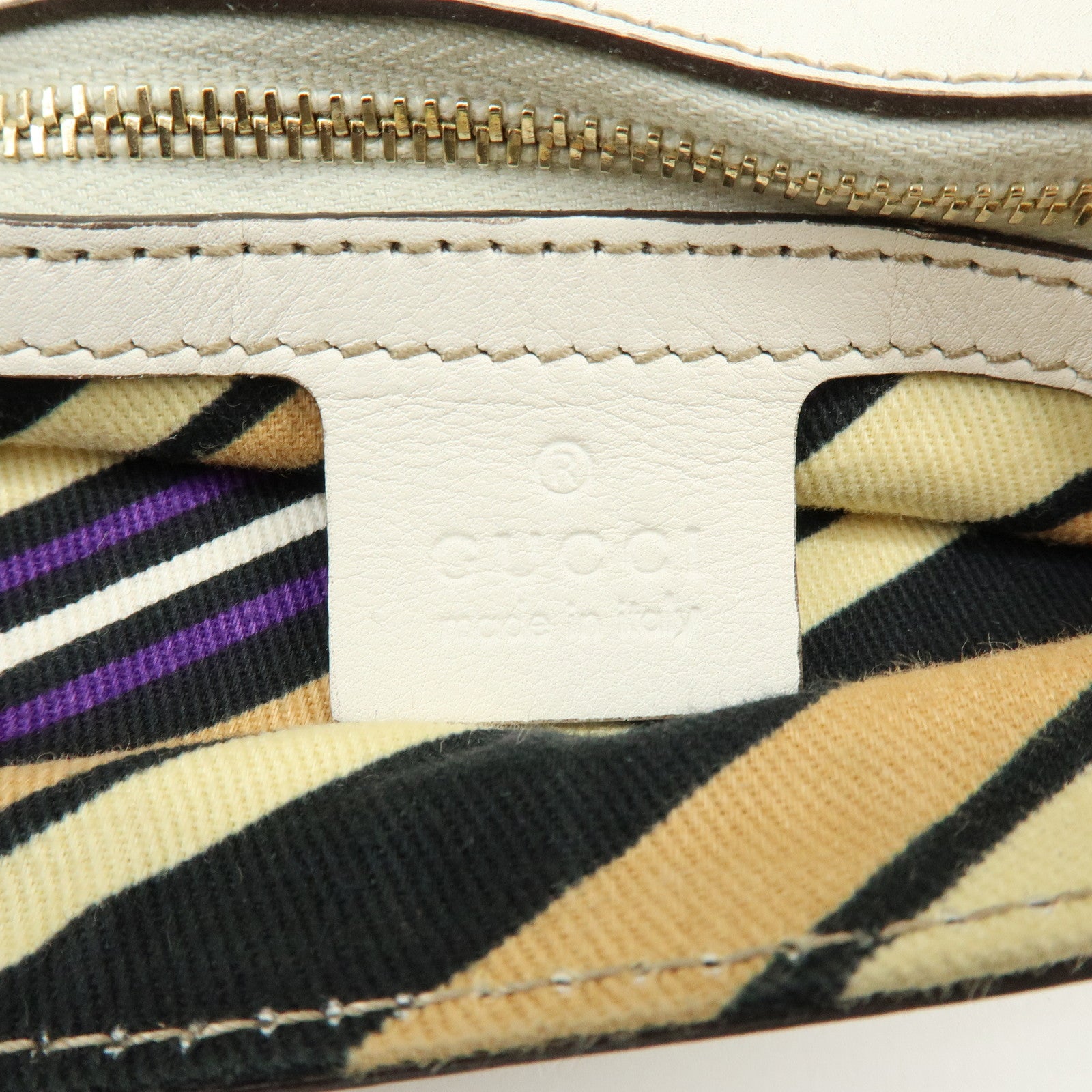 GUCCI Interlocking G Leather Shoulder Bag Ivory 167732