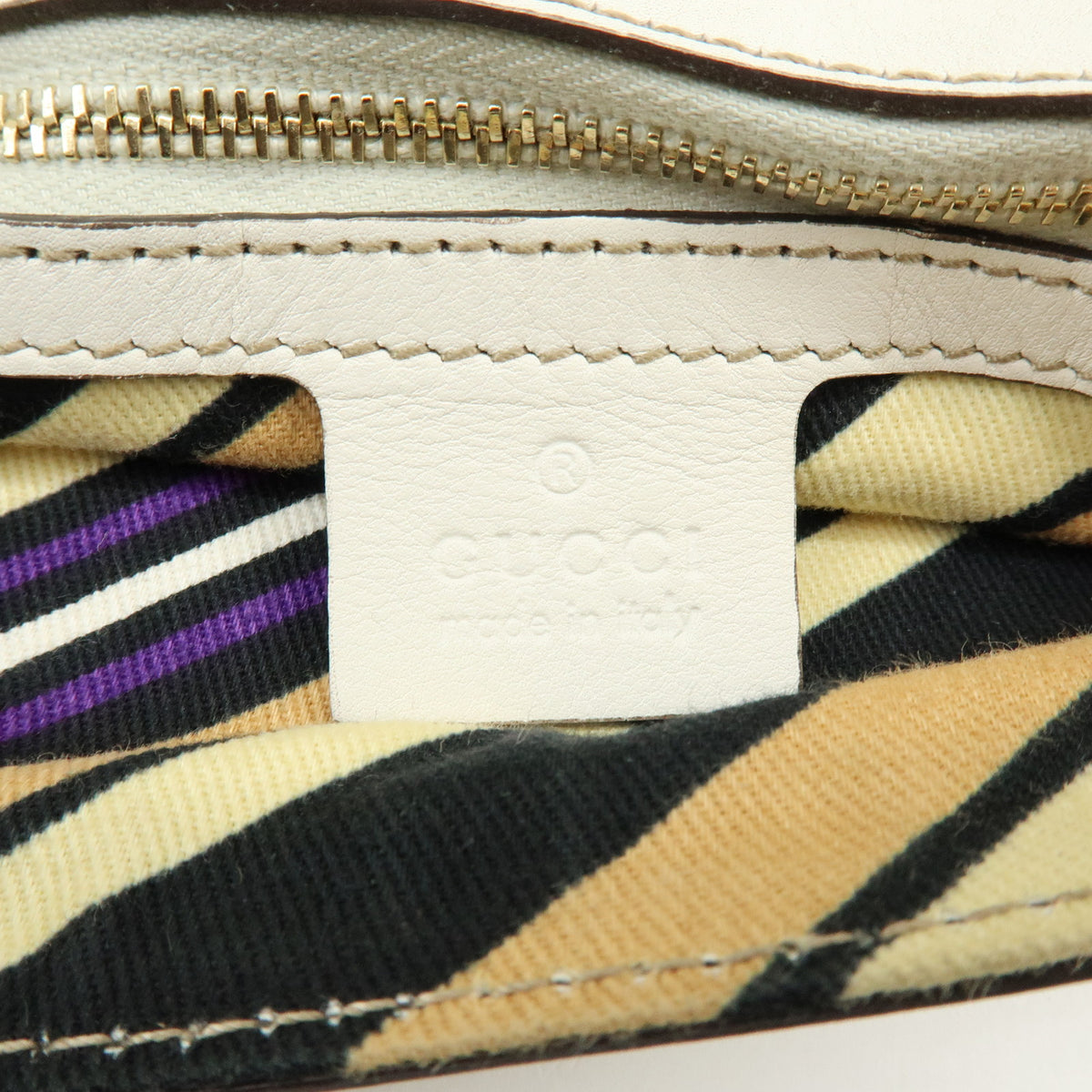 GUCCI Interlocking G Leather Shoulder Bag Ivory 167732