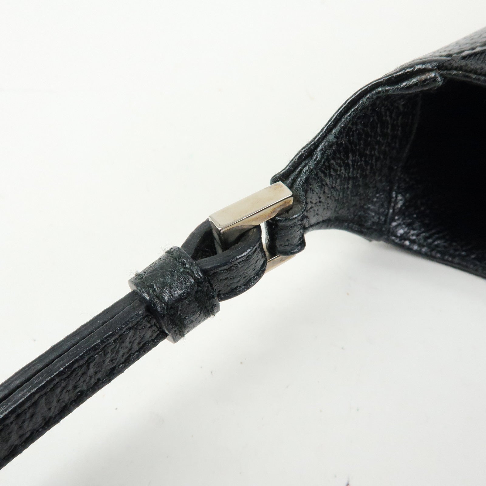 GUCCI Jackie Nylon Leather Shoulder Bag Hand Bag Black 001・3876