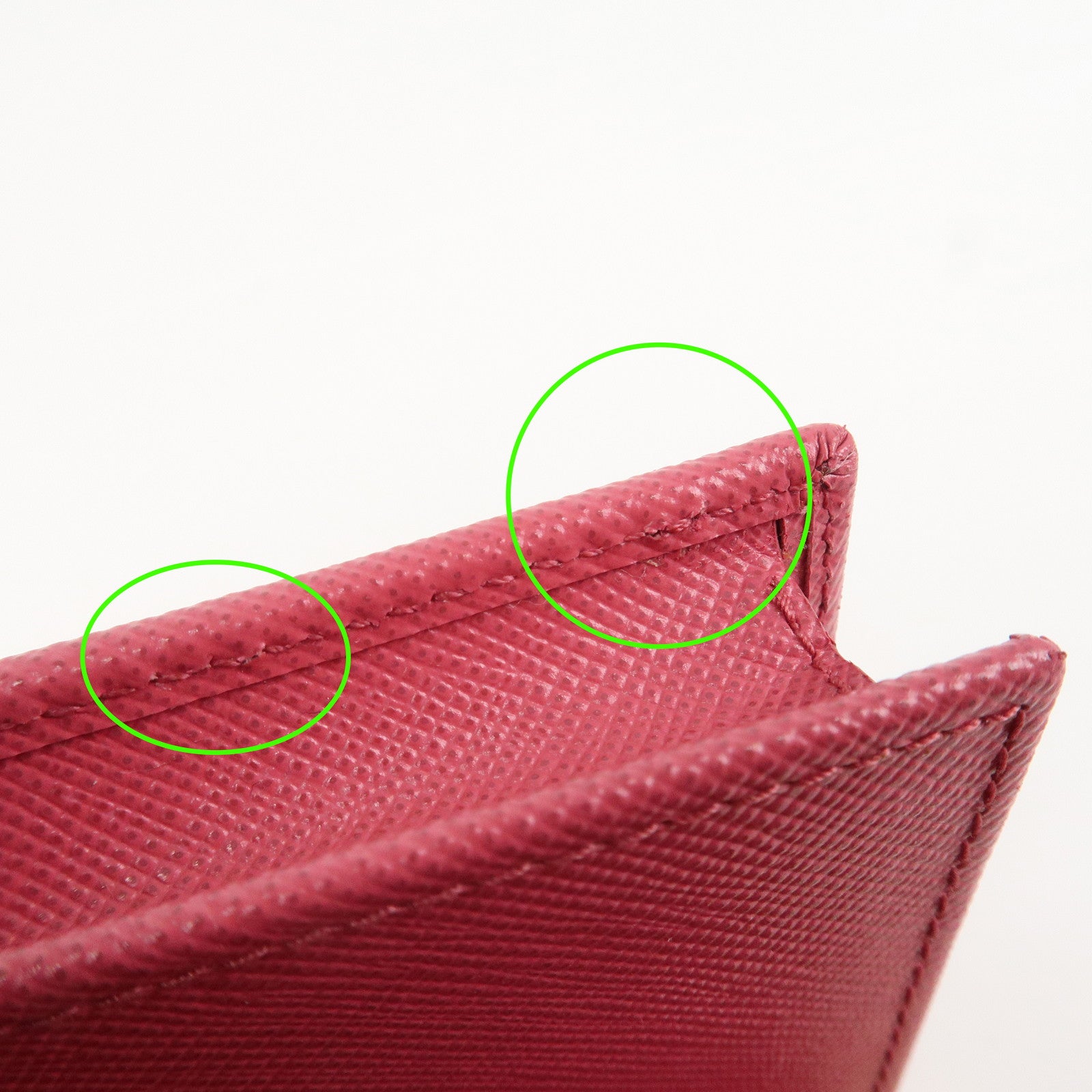PRADA Saffiano Leather Logo Card Case Card Holder Pink 1M1439