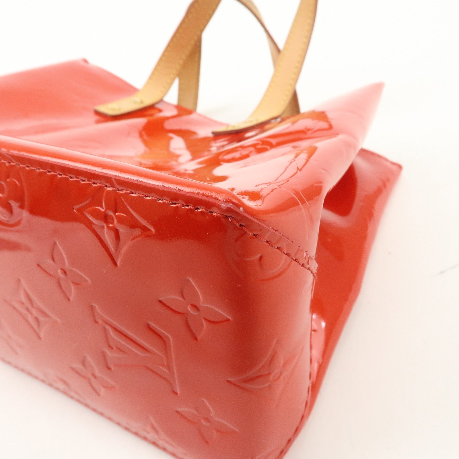 Louis Vuitton Monogram Vernis Lead PM Hand Bag Rouge M91088