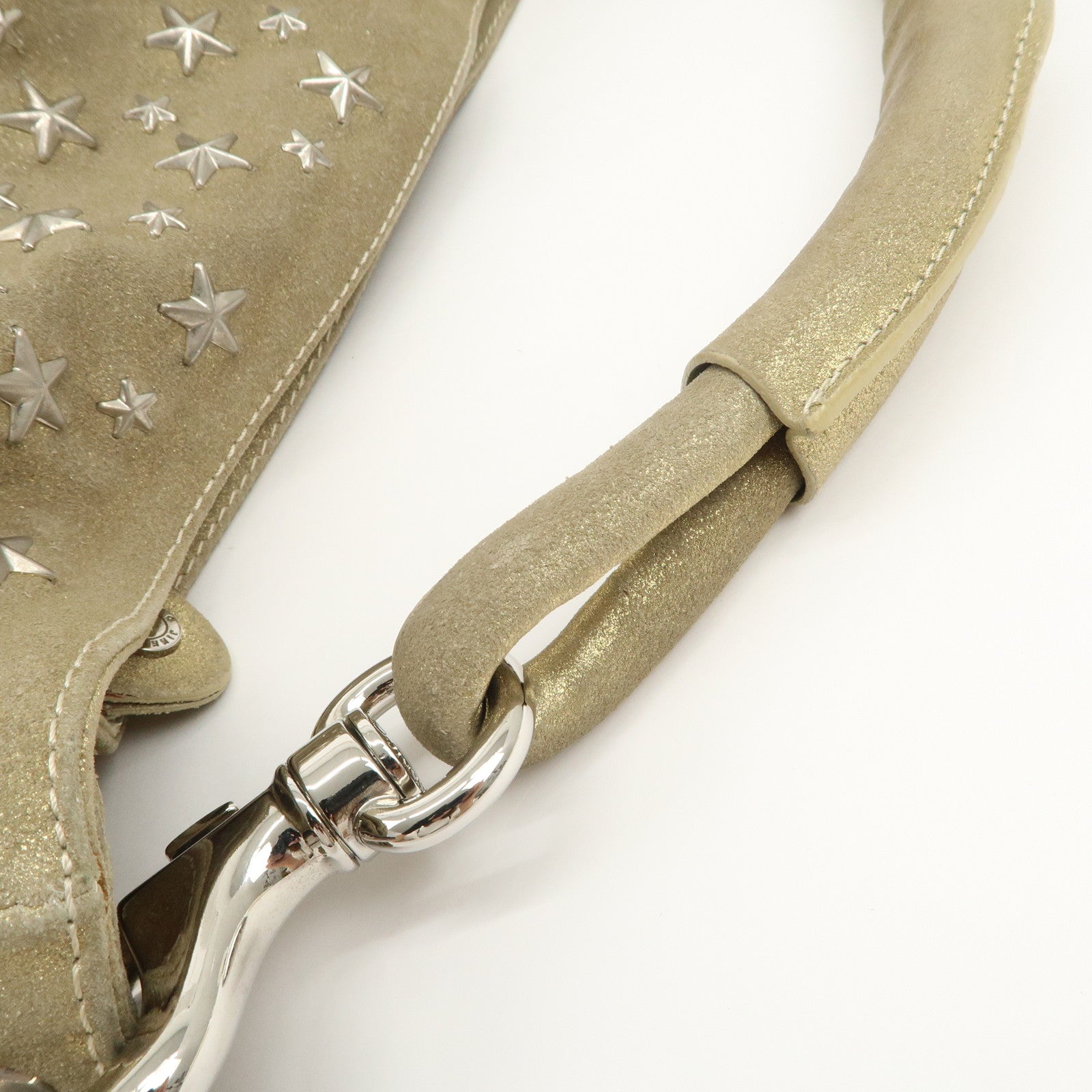 JIMMY CHOO Sky Bag Studs Leather Shoulder Bag Gold