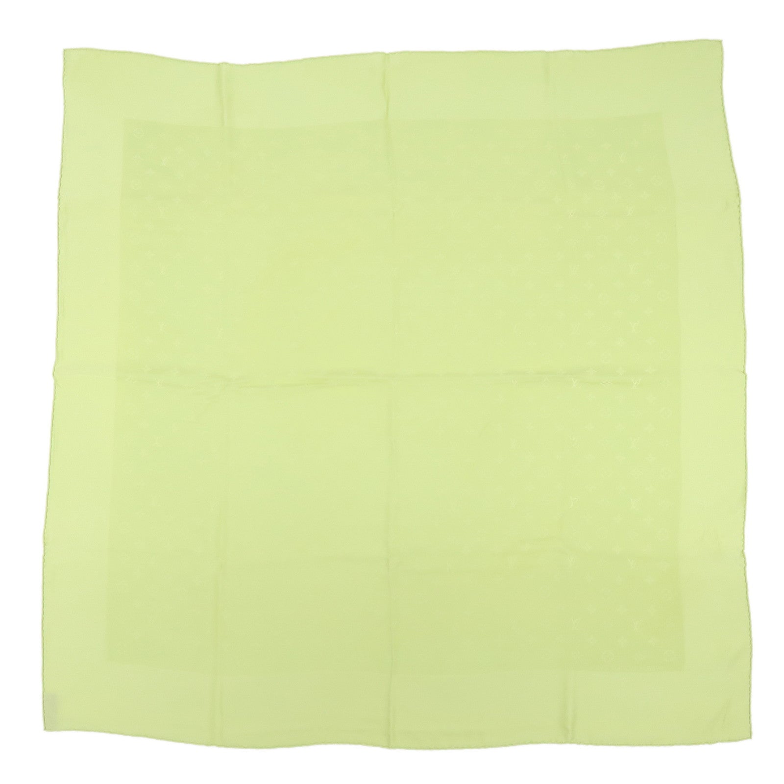 Louis Vuitton Monogram Silk 100% Scarf Shawl Light Green