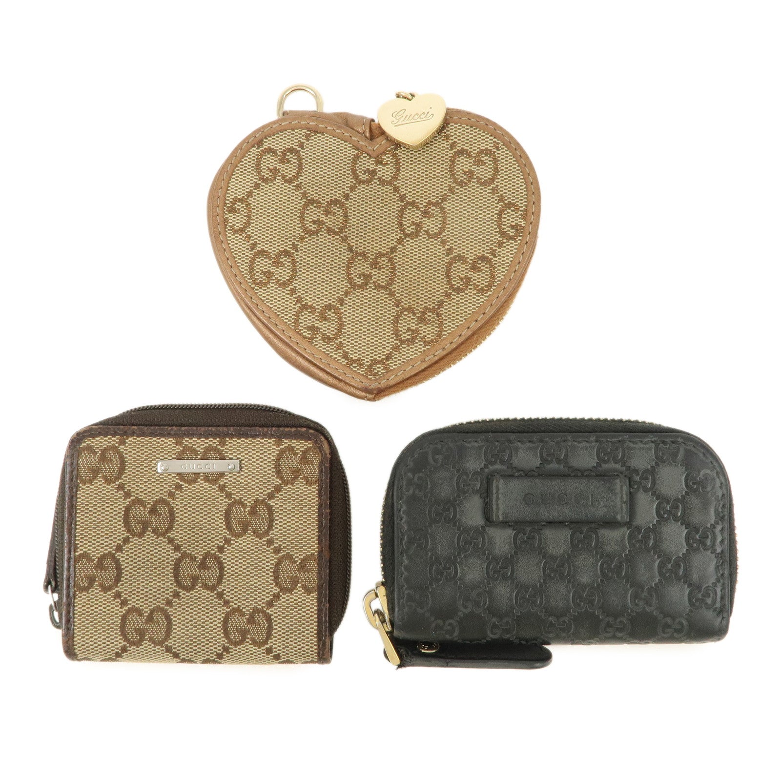 GUCCI Guccissima Leather Coin Case Set Of 3 449896/152615/115253 Used