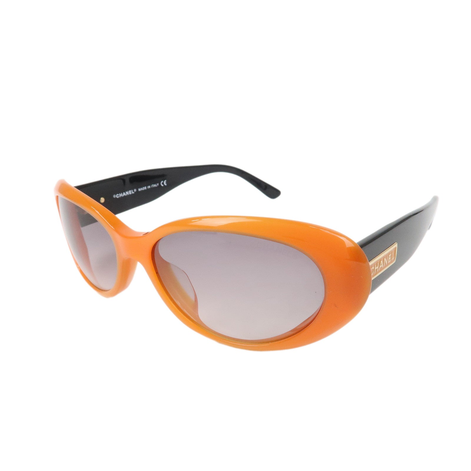 CHANEL Plastic Sunglasses Orange Black 5119 c.1012/11 54□15 135 2N