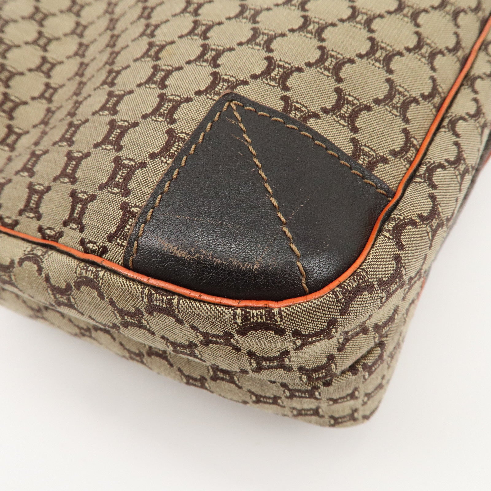 CELINE Macadam Leather Canvas Shoulder Bag Crossbody Bag Used