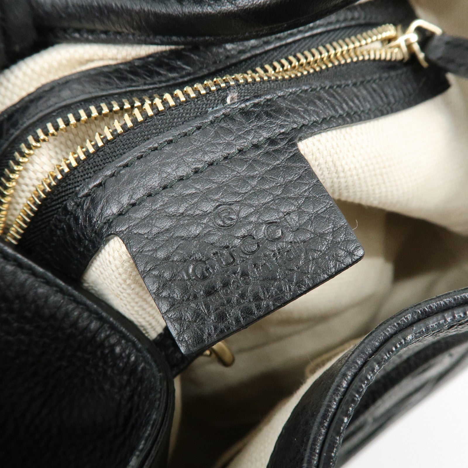 GUCCI SOHO Interlocking G 2Way Bag Hand Shoulder Bag Black 336751