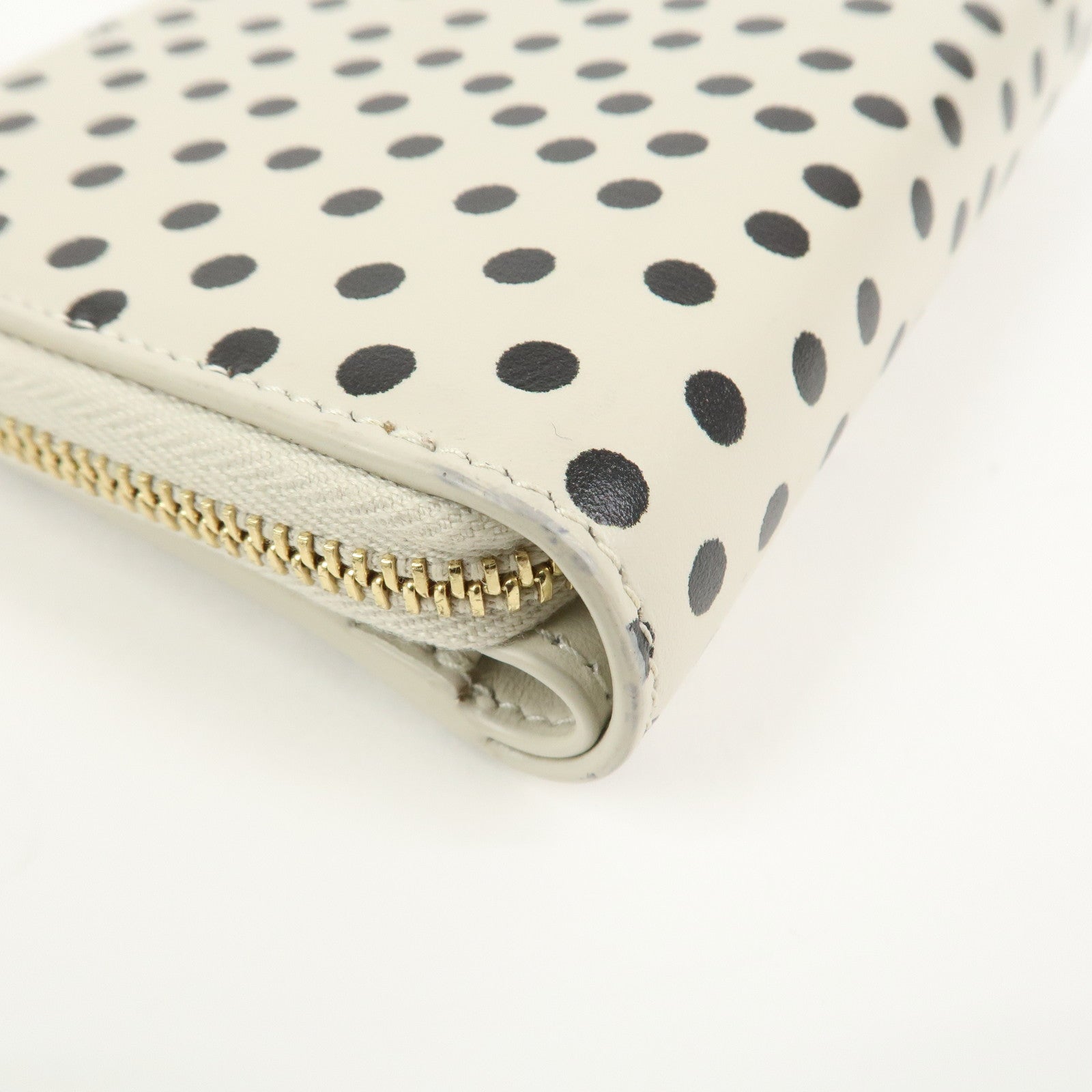 SAINT LAURENT PARIS Dot Print Round Zippy Compact Wallet 562796