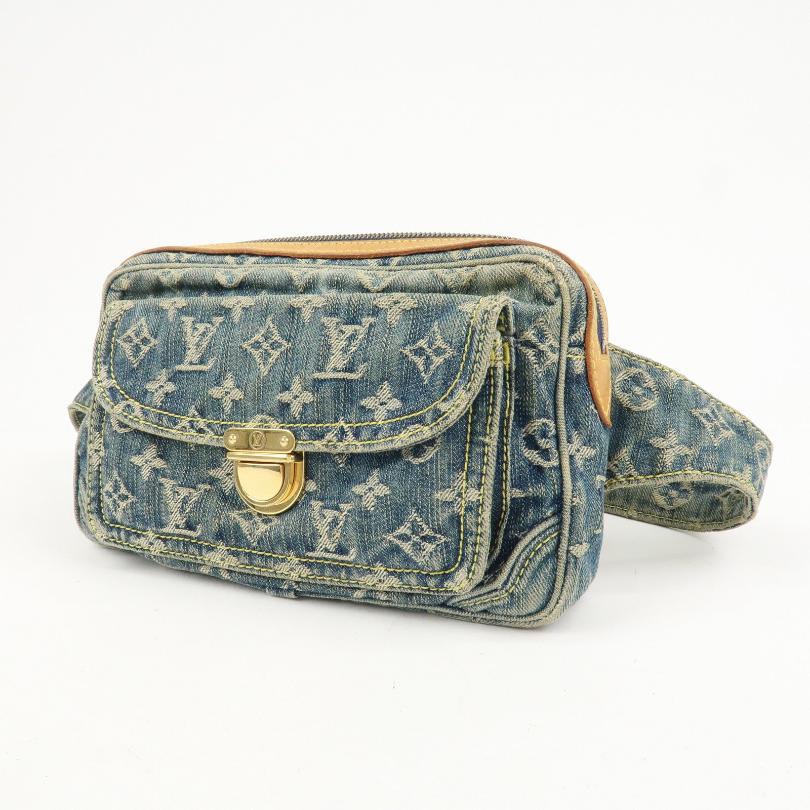 Louis Vuitton Monogram Denim Bum Bag Waist Bag Blue M95347