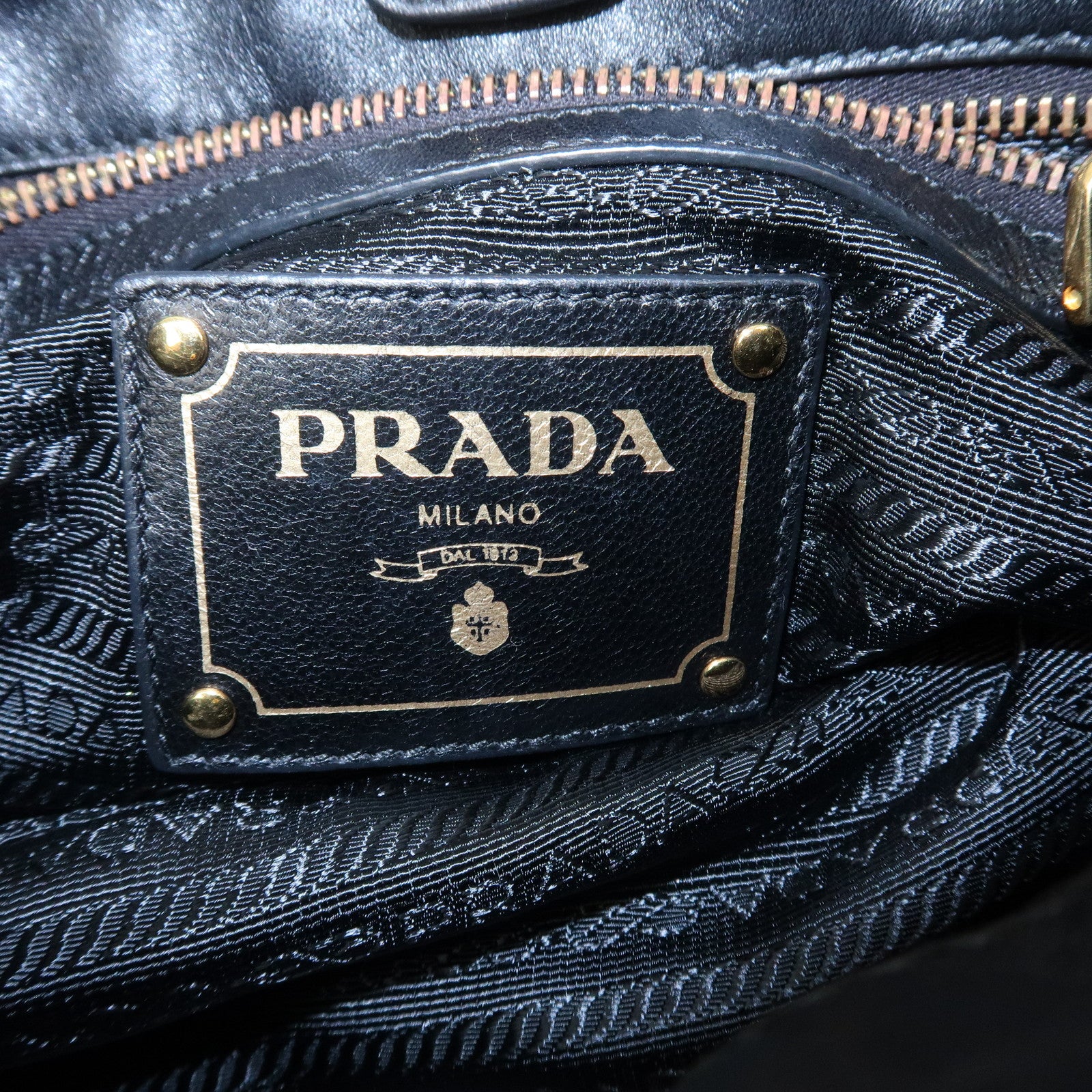 PRADA Logo Nylon Nappa Leather Shoulder Bag Black Green BR4230