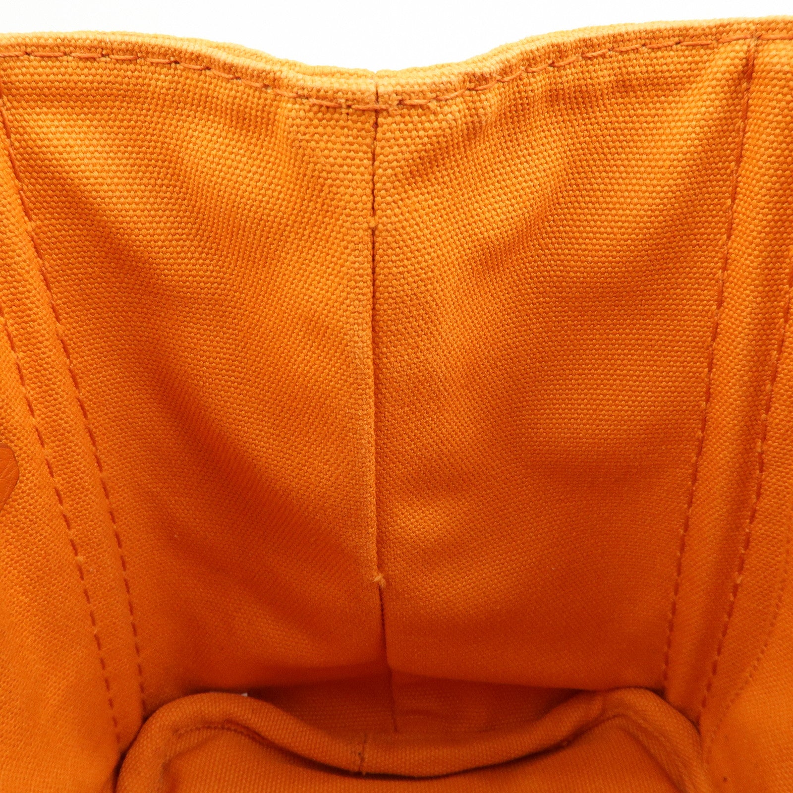 PRADA Triangle Logo Canapa Mini Canvas Tote Hand Bag Orange BN2439