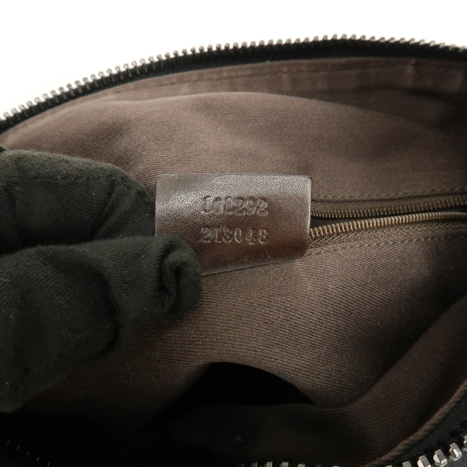 GUCCI GG Denim Leather Shoulder Bag Hand Bag Dark Brown 101292