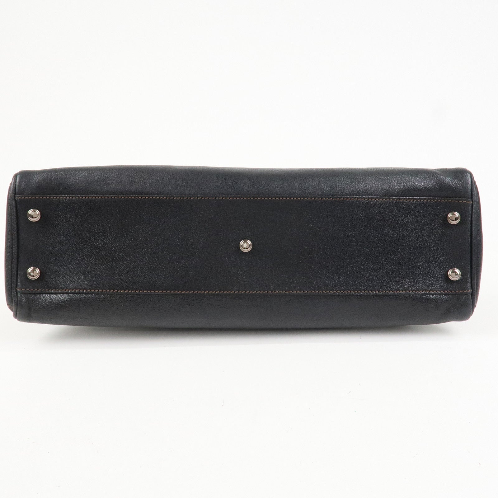 Cartier Mustline Marcello Leather Hand Bag Tote Bag Black