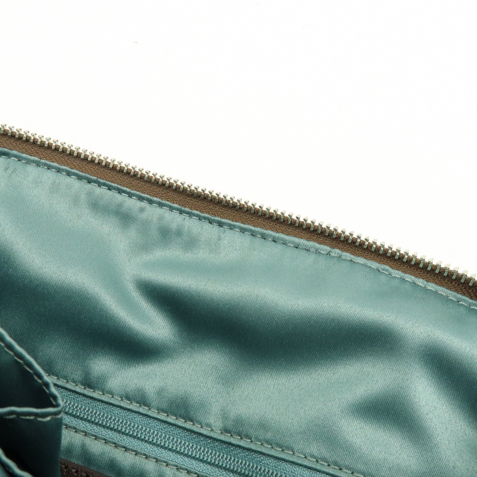 COACH Signature Nylon Learher 2Way Shoulder Bag Hand Bag Gold Brown