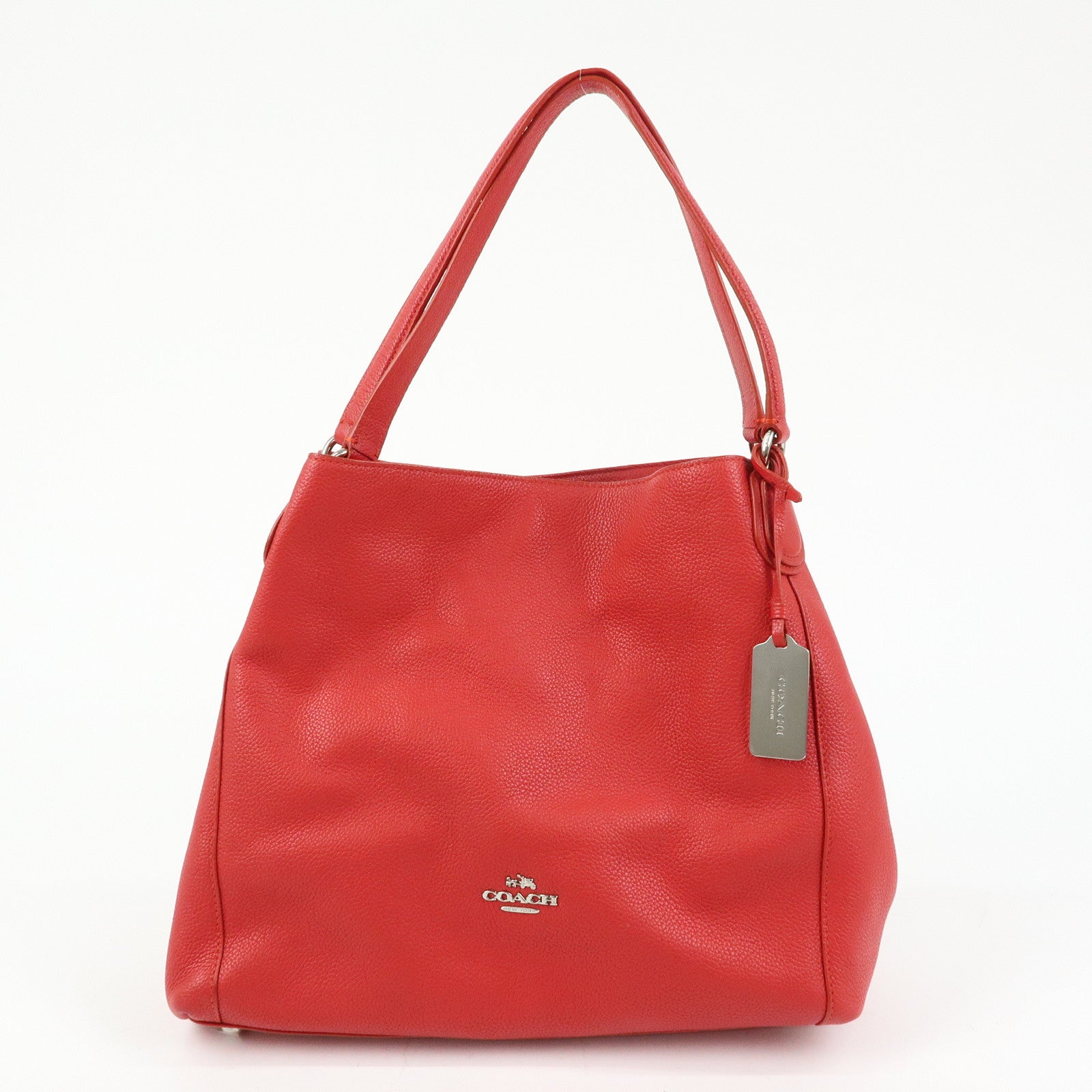 COACH Edie Set of 2 Leather Shoulder Bag Hand Bag Red