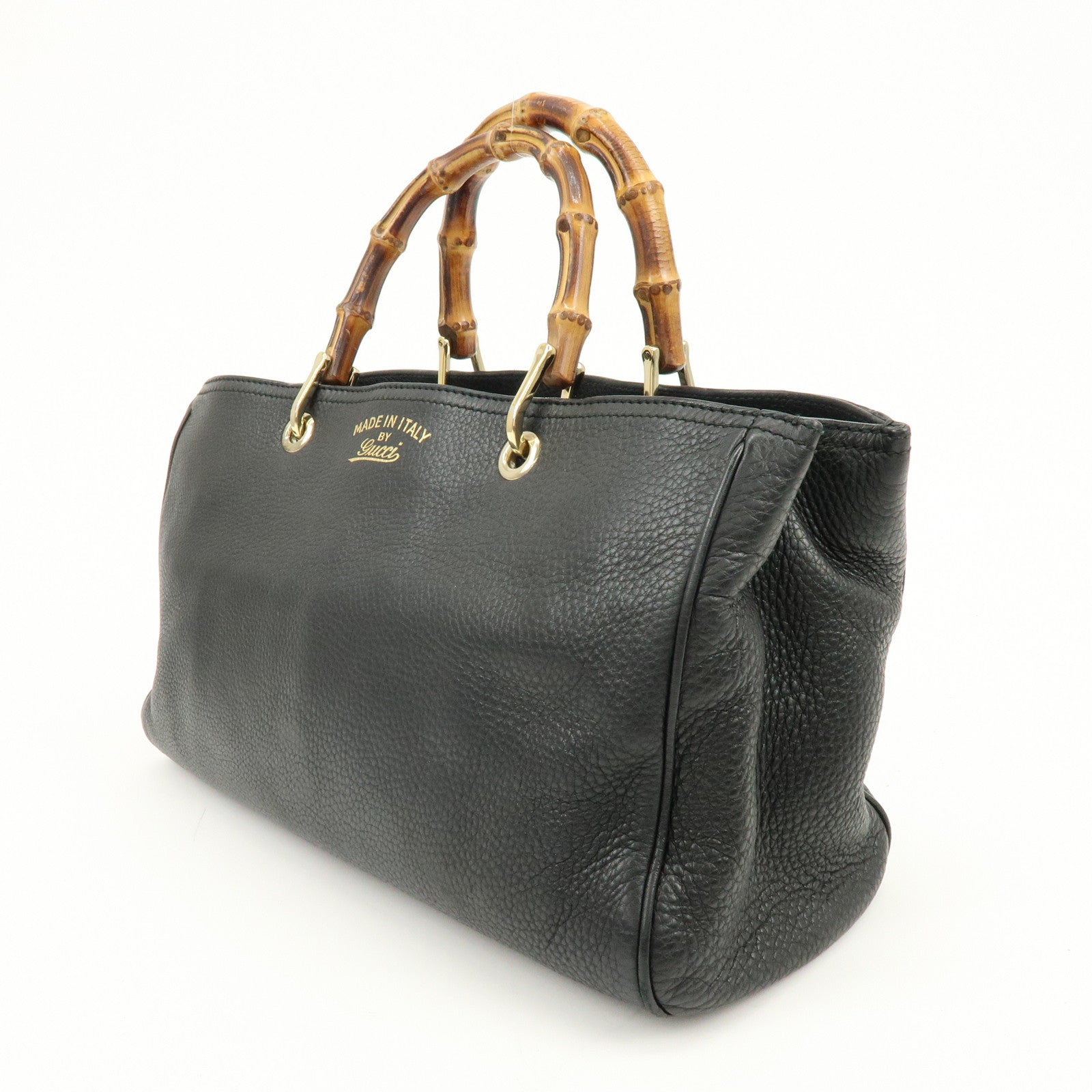 GUCCI Bamboo Shopper Medium 2Way Bag Shoulder Bag Black 323660