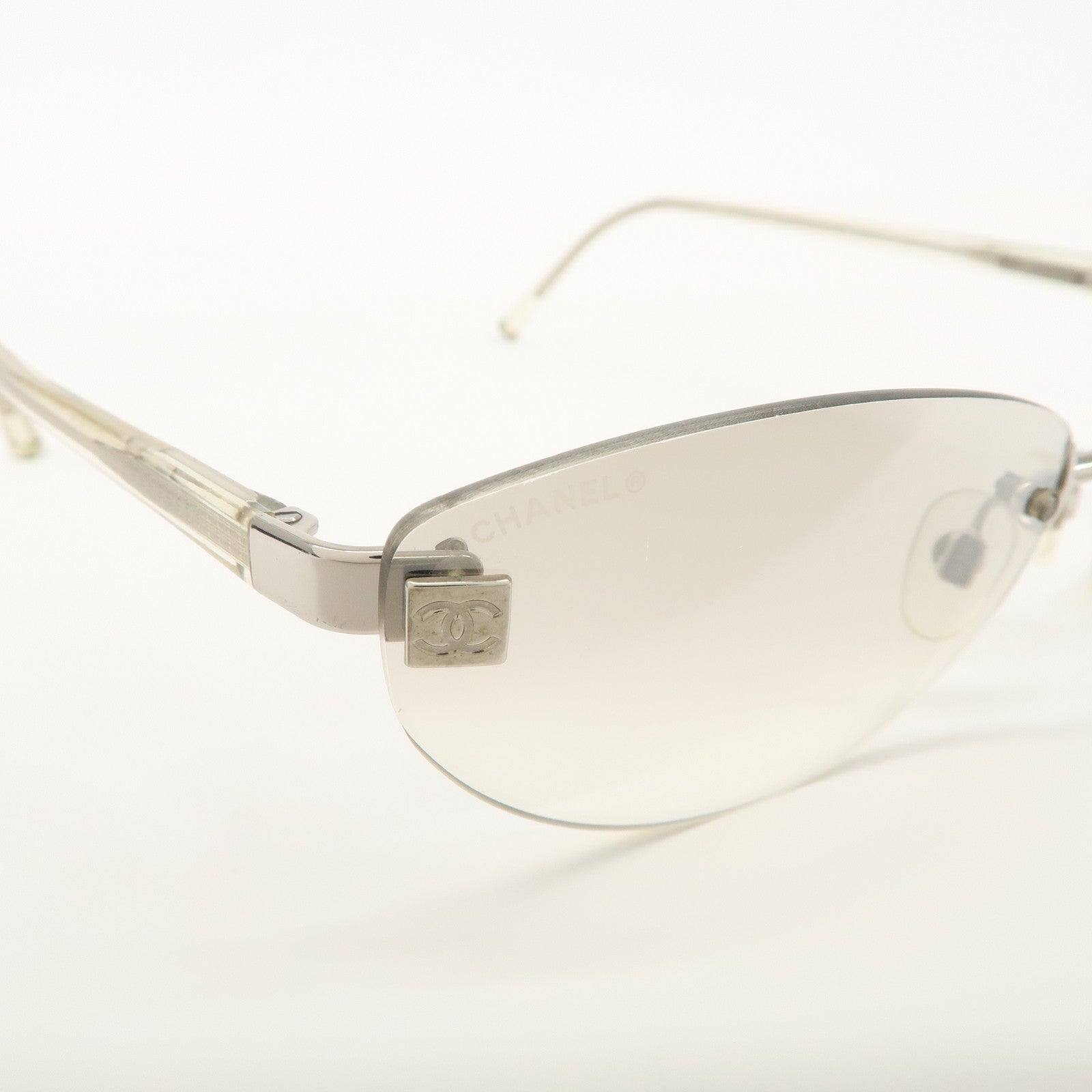 CHANEL COCO Mark Plastic Clear Sunglasses 4069 c.124 124/61 58□18 130 Used