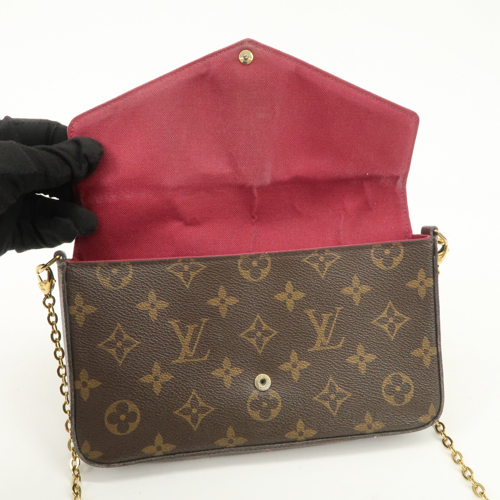 Louis Vuitton Monogram Pochette Felicie Shoulder Bag Brown M61276