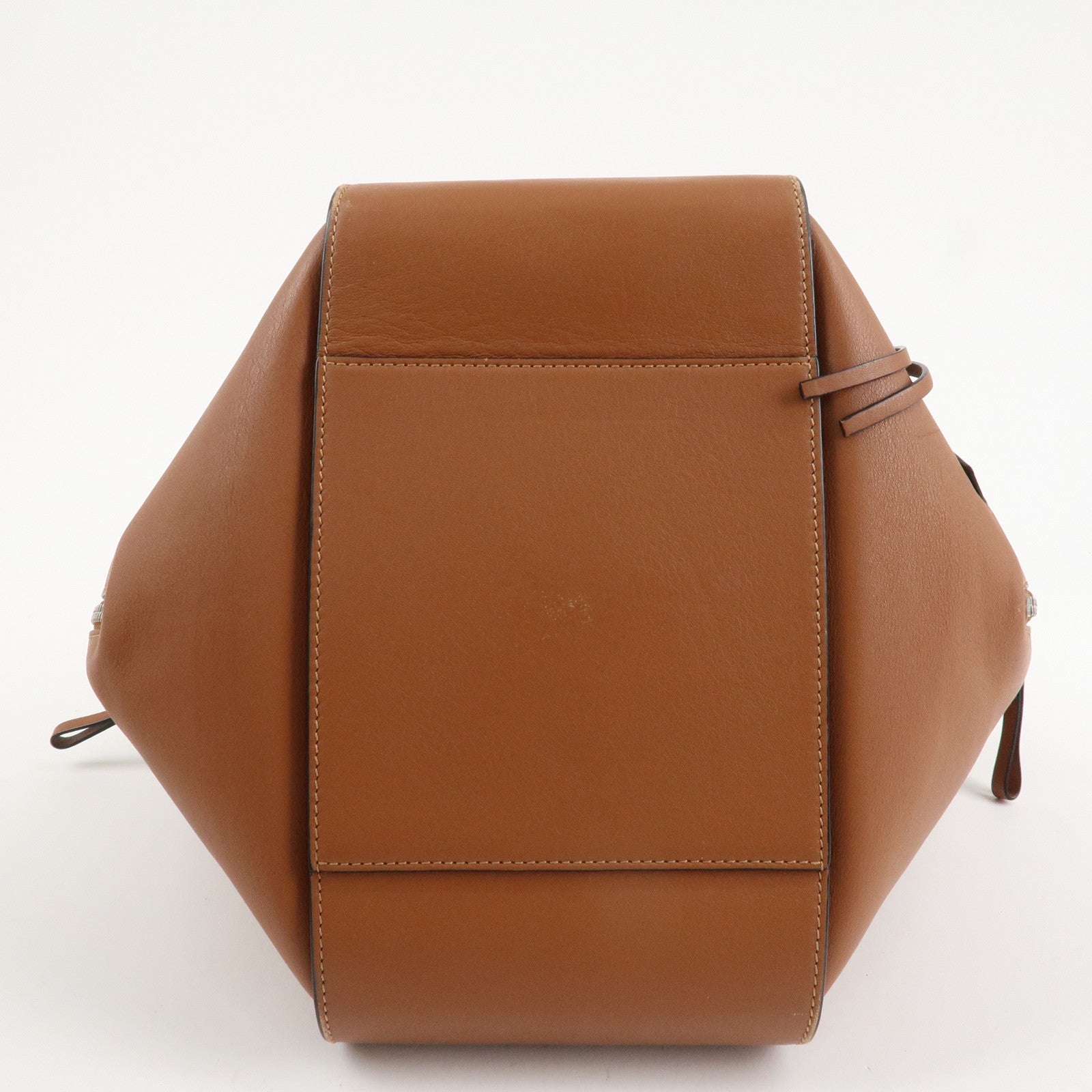 LOEWE Anagram Leather Hammock Small Shoulder Bag Tan Brown Used