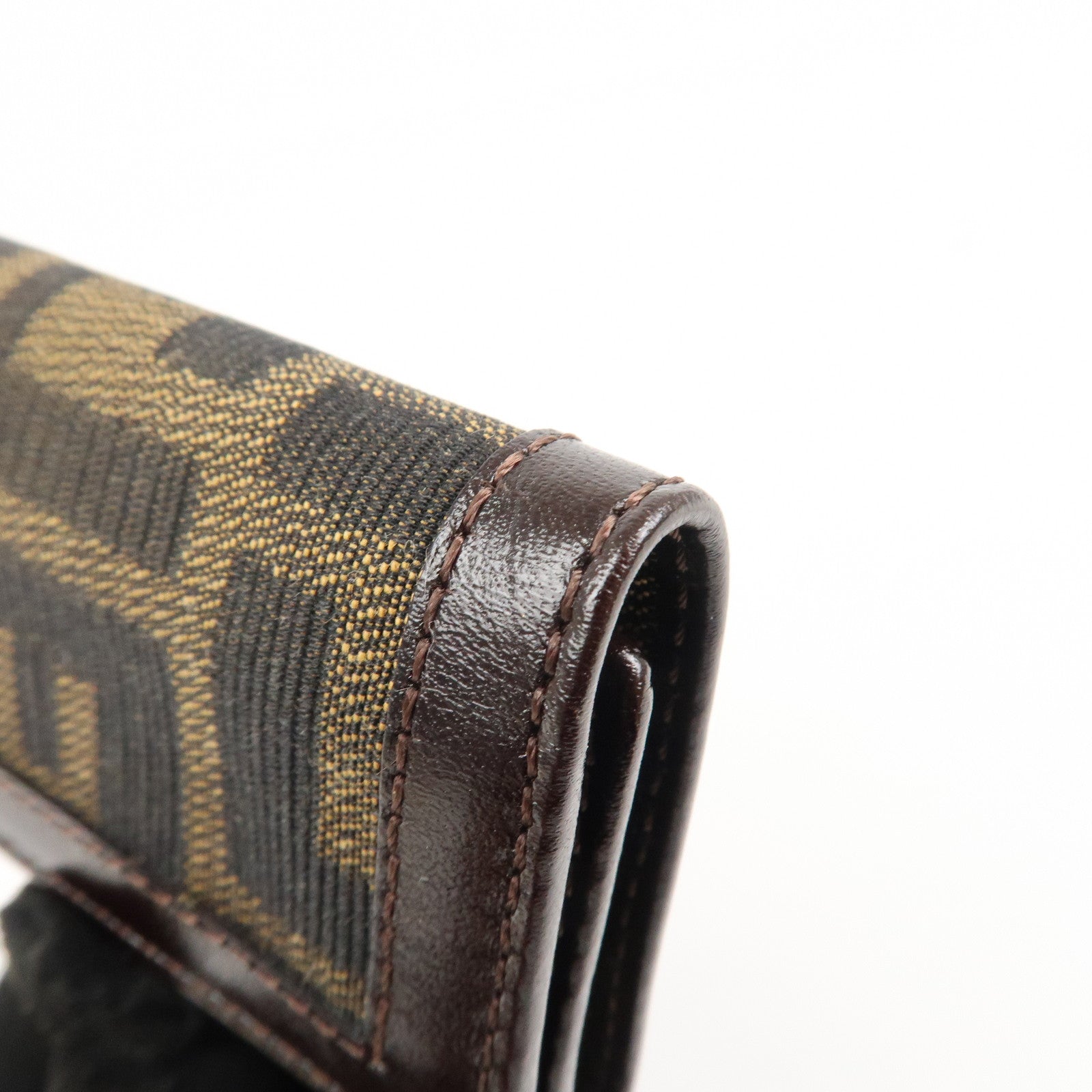 FENDI Zucca Canvas Leather 6 Ring Key Case Brown 10163