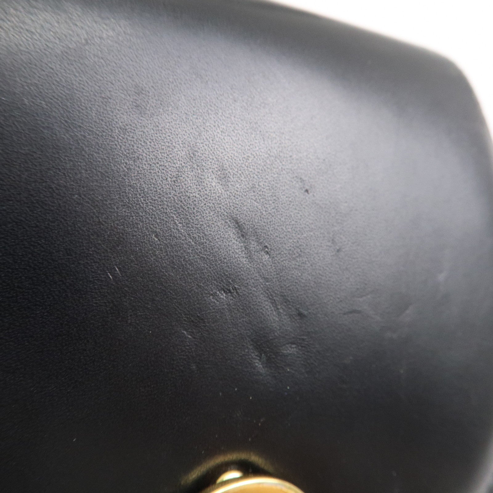 Ferragamo Gancini Leather 2Way Chain Shoulder Bag Waist Bag Black