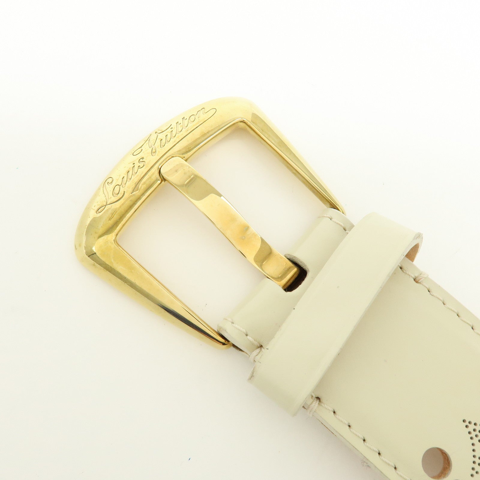 Louis Vuitton Leather Ceinture Phoenix Belt Ivory 85/34 M9680