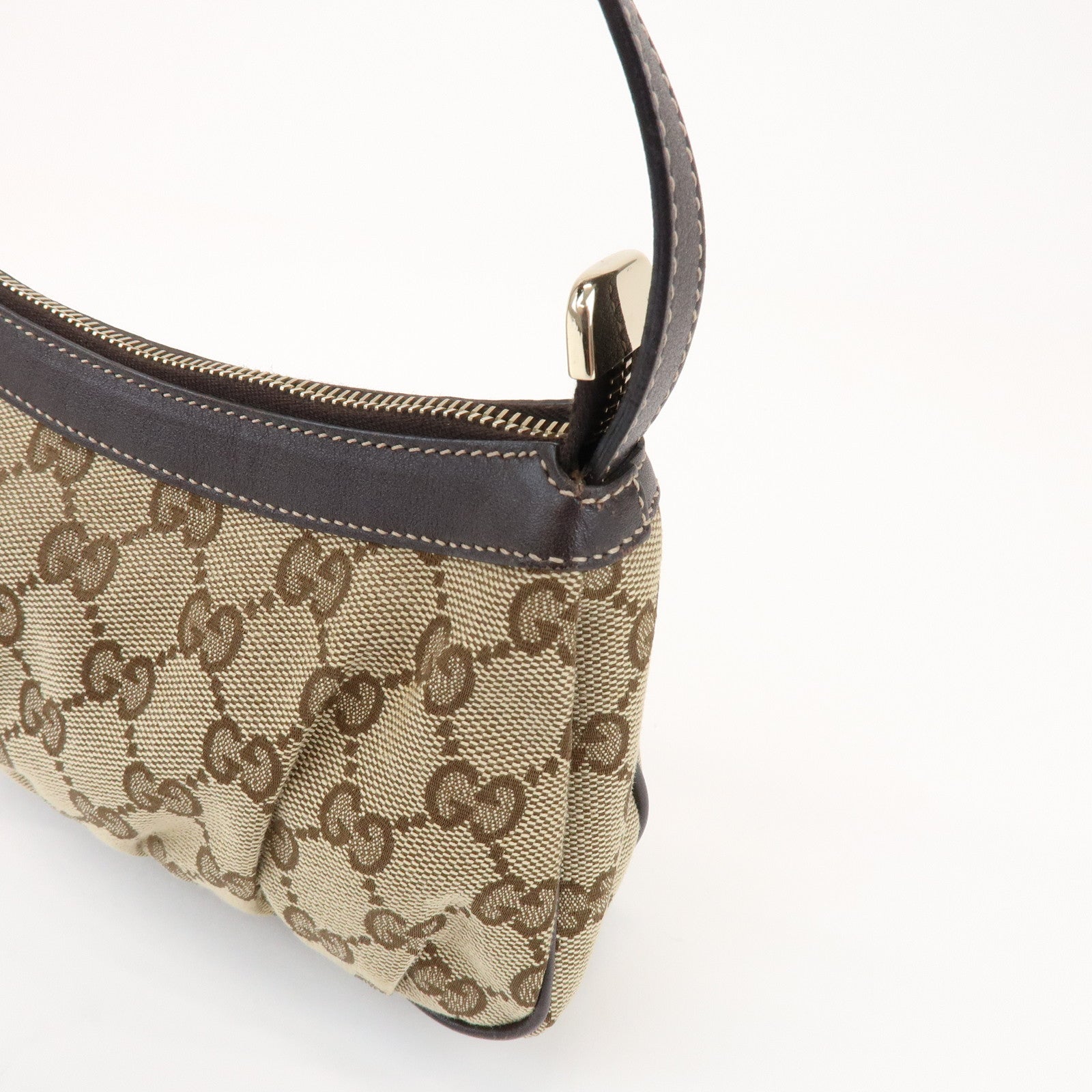 GUCCI Lovely Heart GG Canvas Leather Hand Bag Shoulder Bag 245938