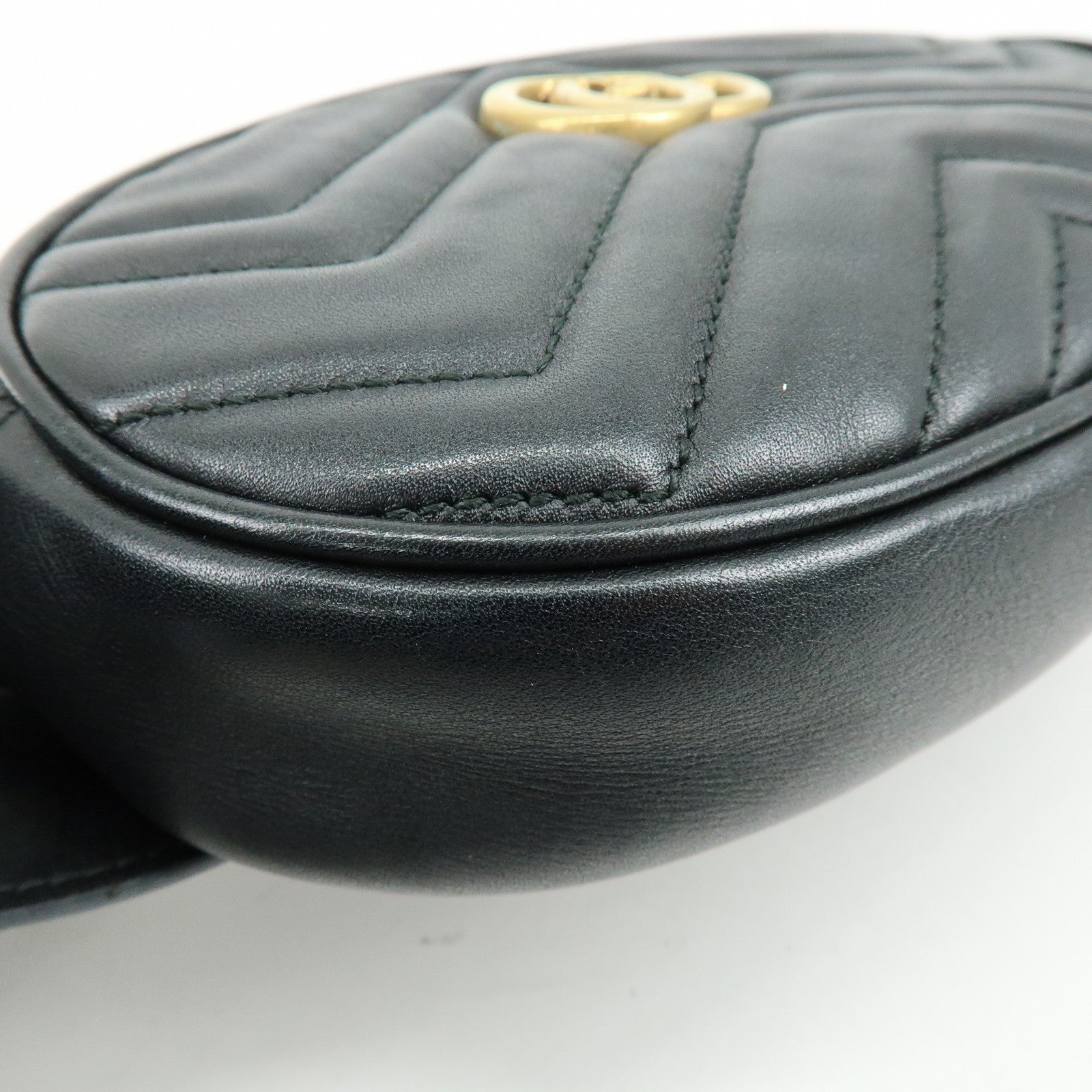 GUCCI GG Marmont Leather Waist Pouch Body Bag Black
